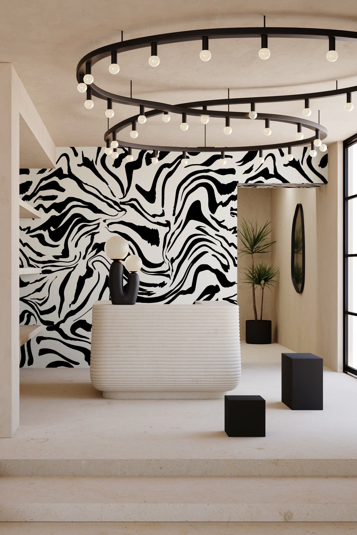 Primal© Mural Wallpaper in Alabaster