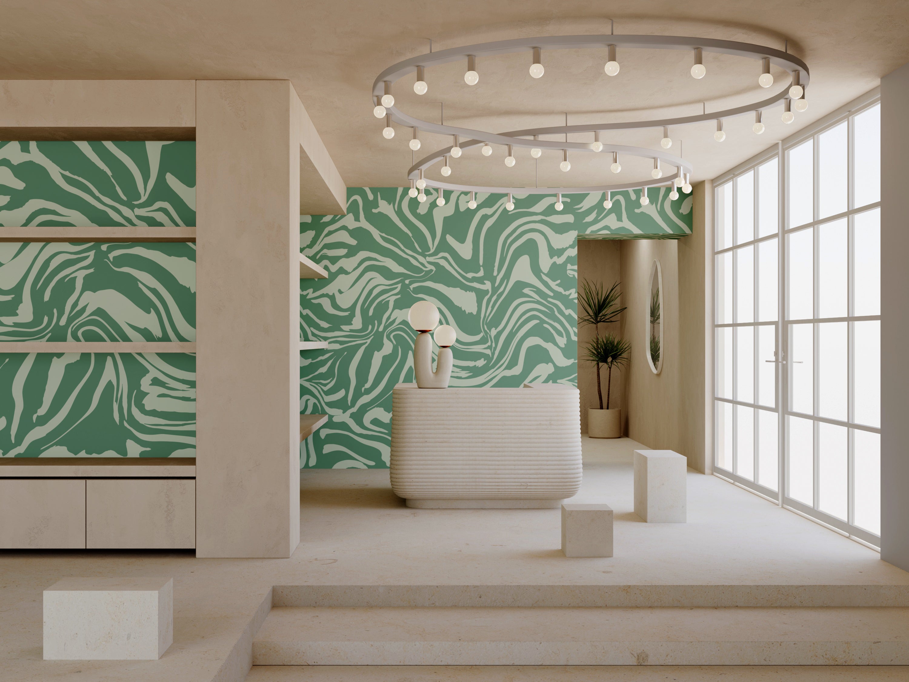 Primal© Mural Wallpaper in Aloe