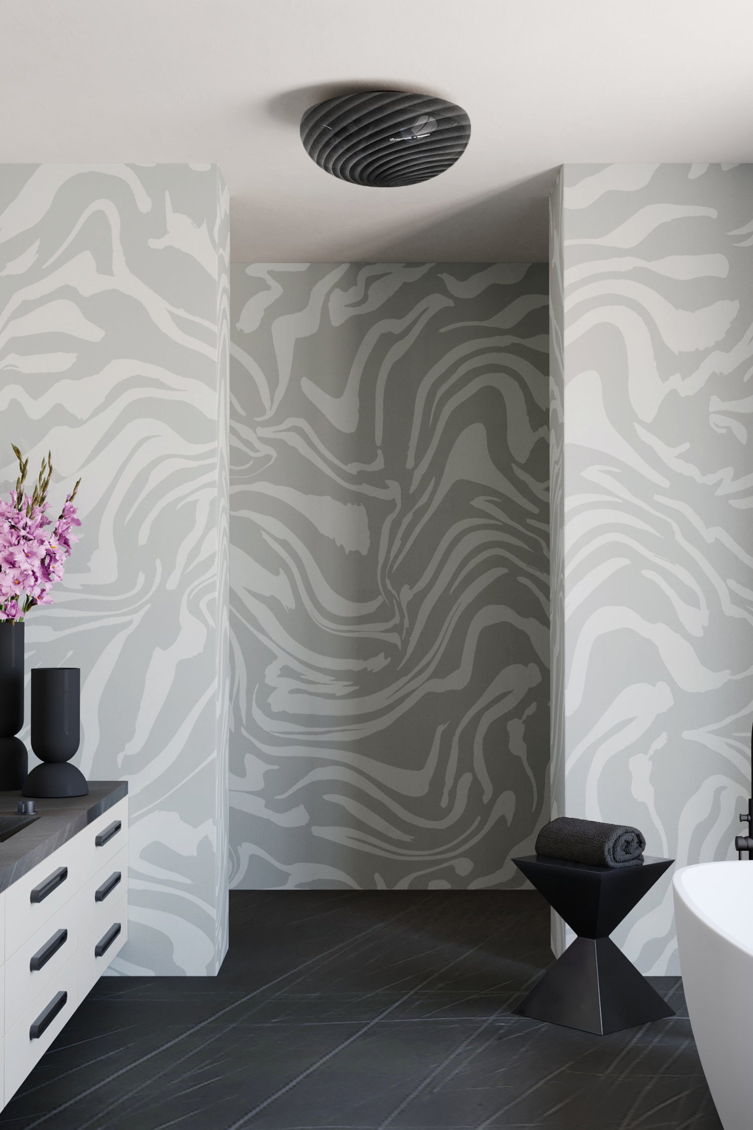 Primal© Mural Wallpaper in Sky Grey
