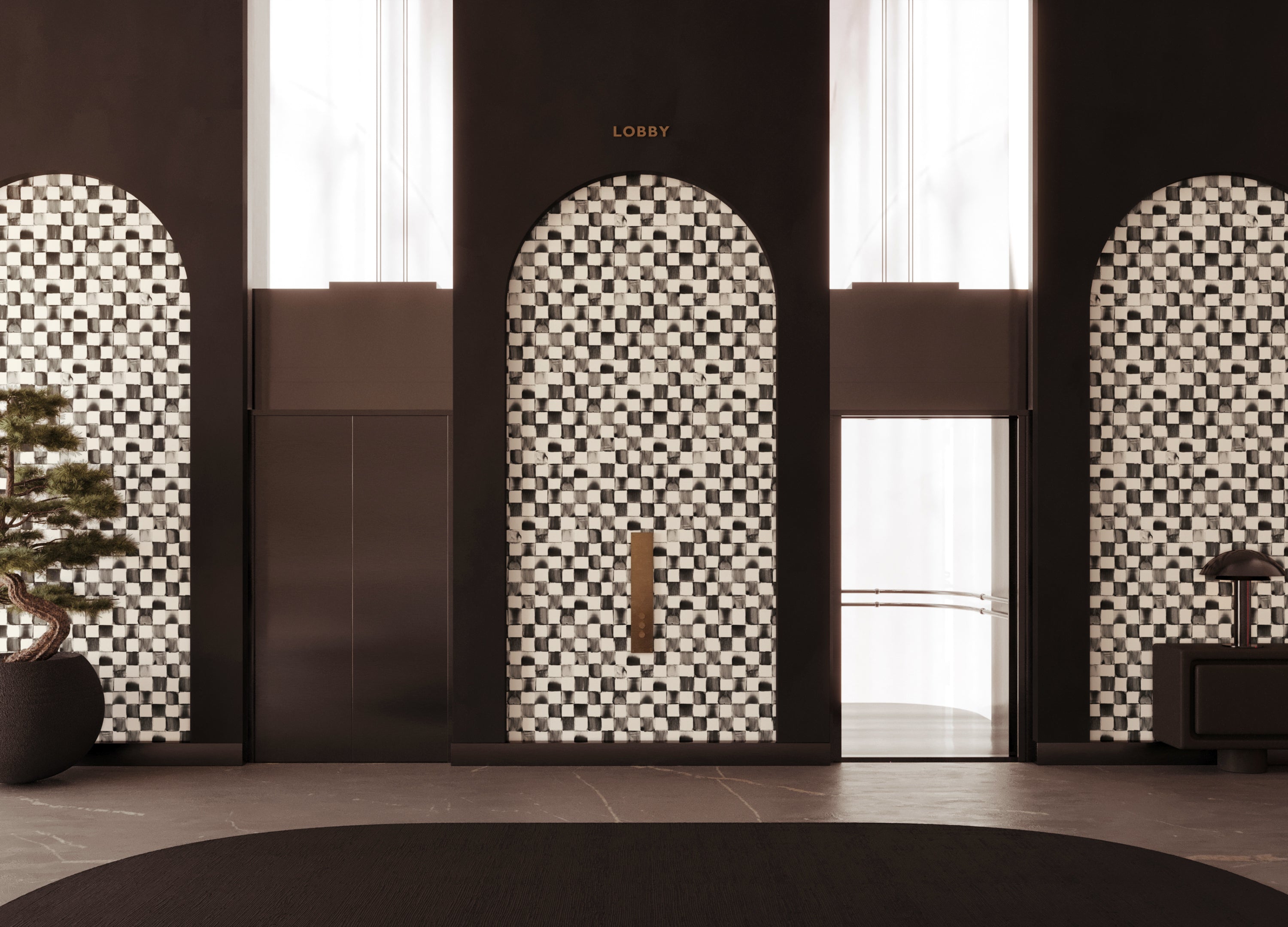 Quadrata© Wallpaper in Black + Cremé