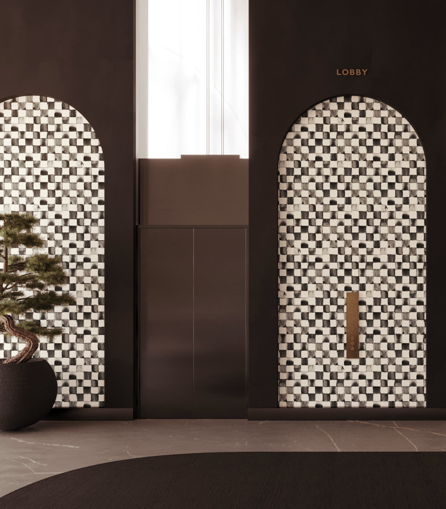 Quadrata© Wallpaper in Black + Cremé