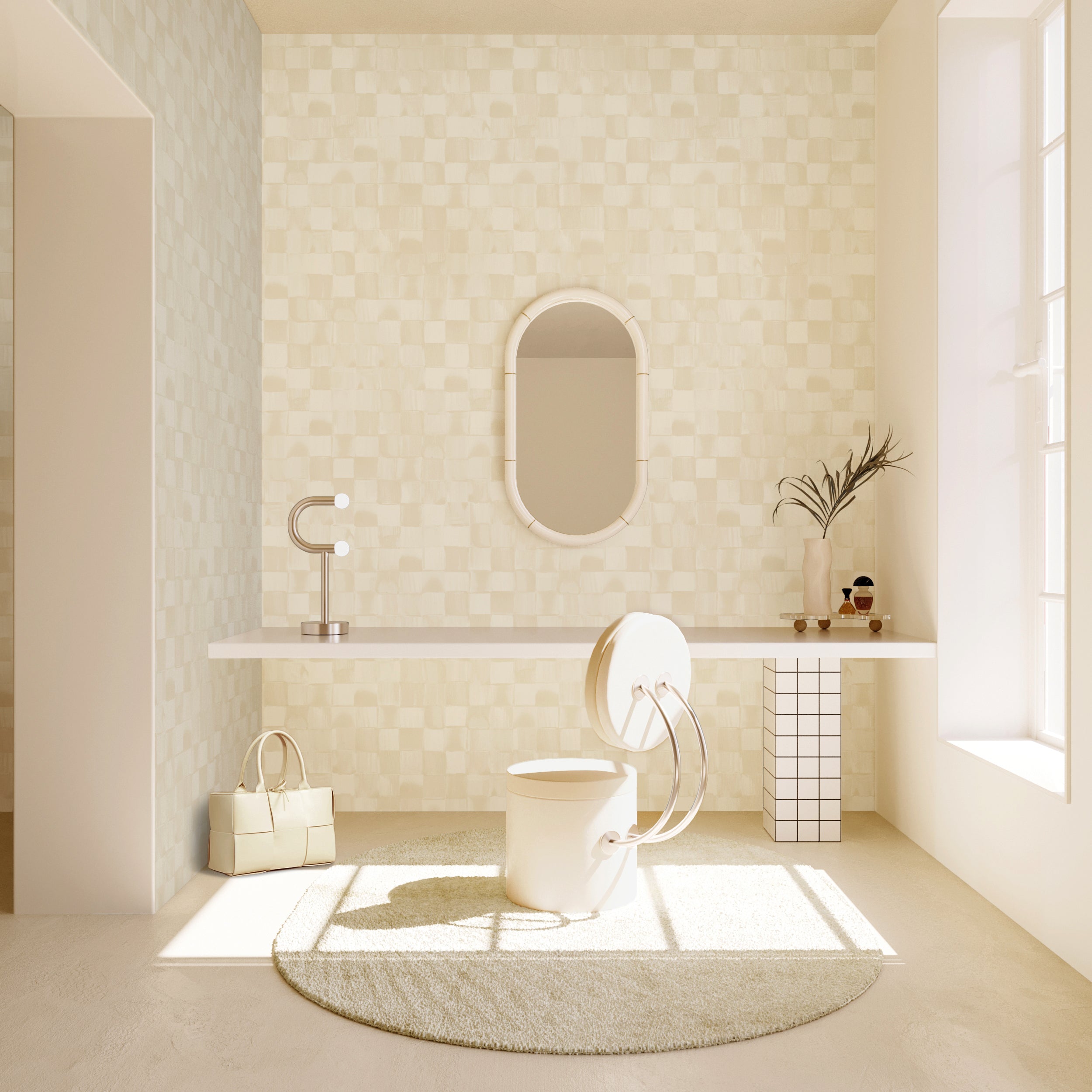 Quadrata© Wallpaper in Cremé