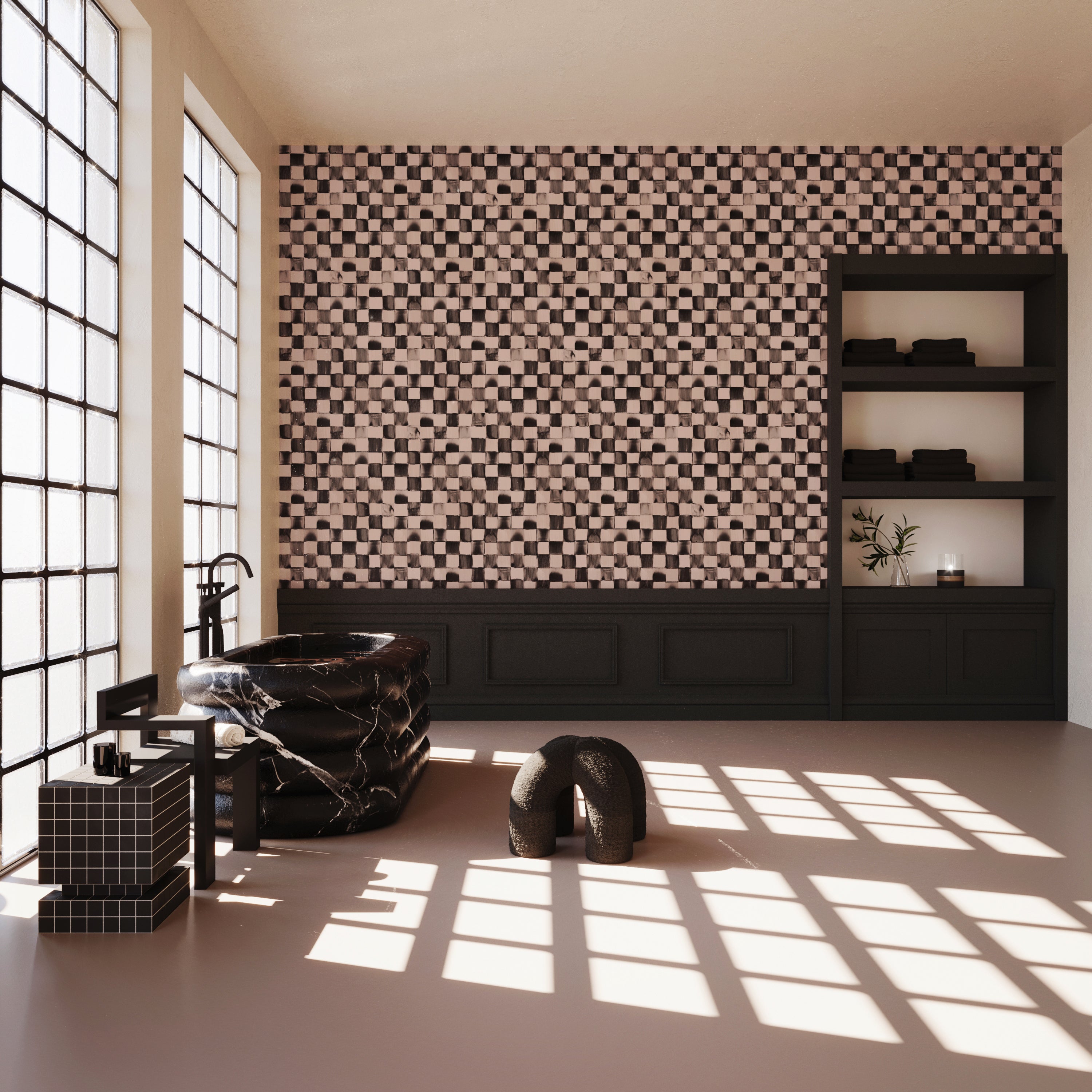 Quadrata© Wallpaper in Ferris + Black