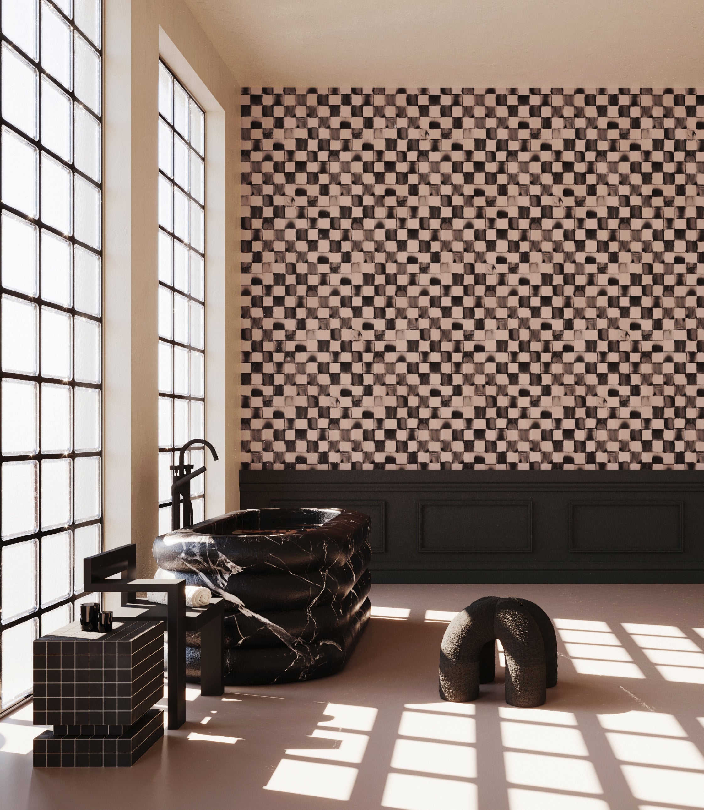 Quadrata© Wallpaper in Ferris + Black