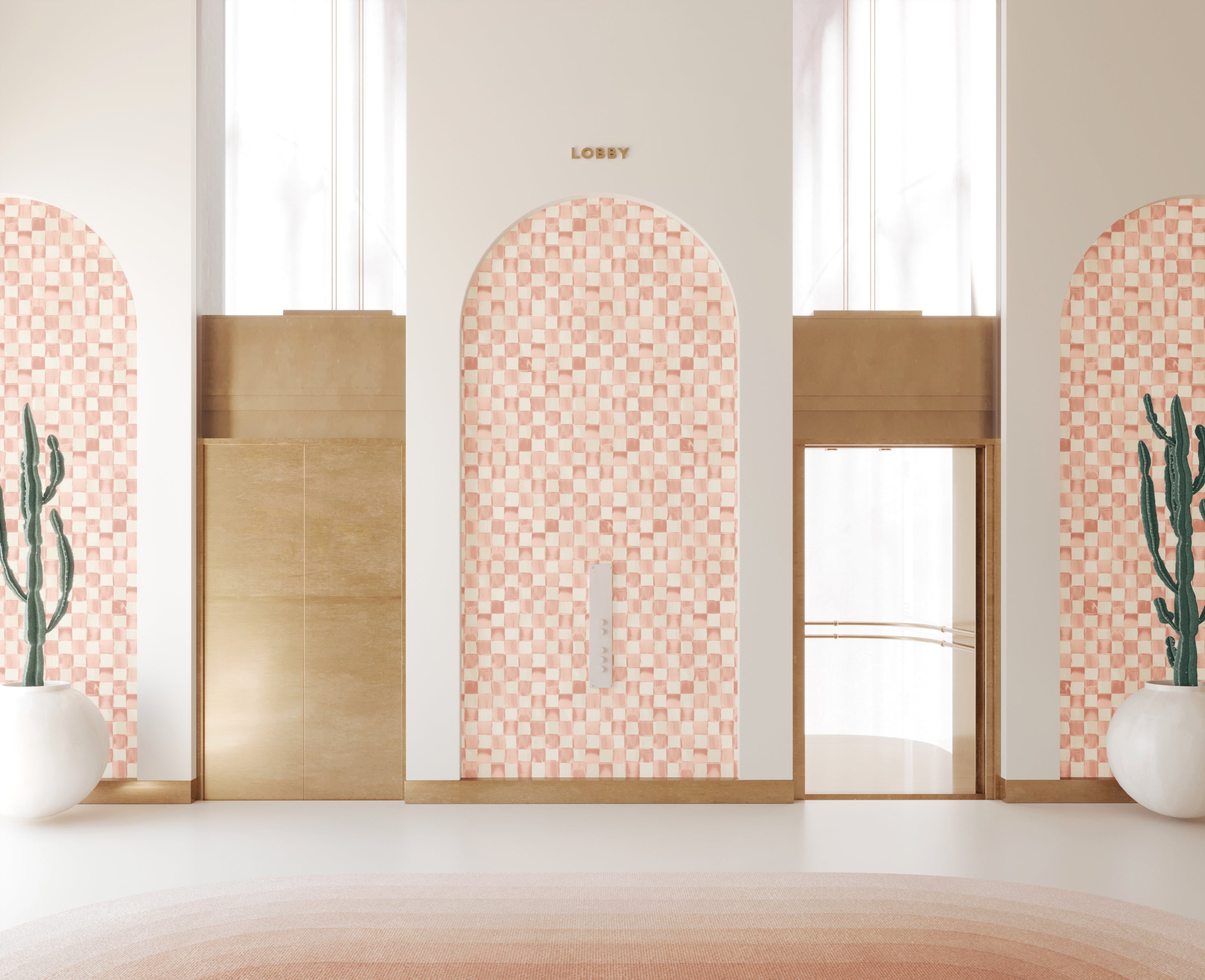 Quadrata© Wallpaper in Peachy