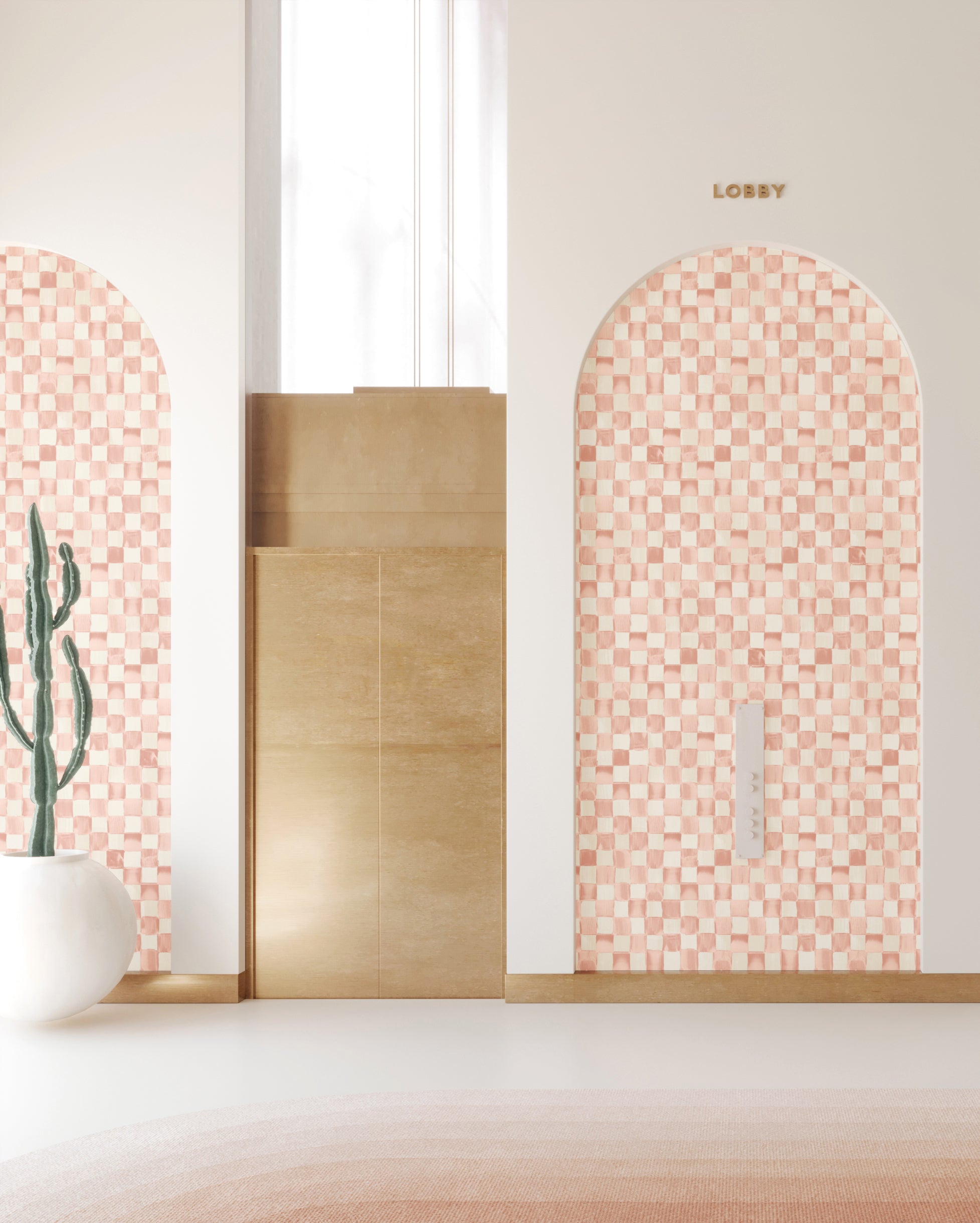 Quadrata© Wallpaper in Peachy