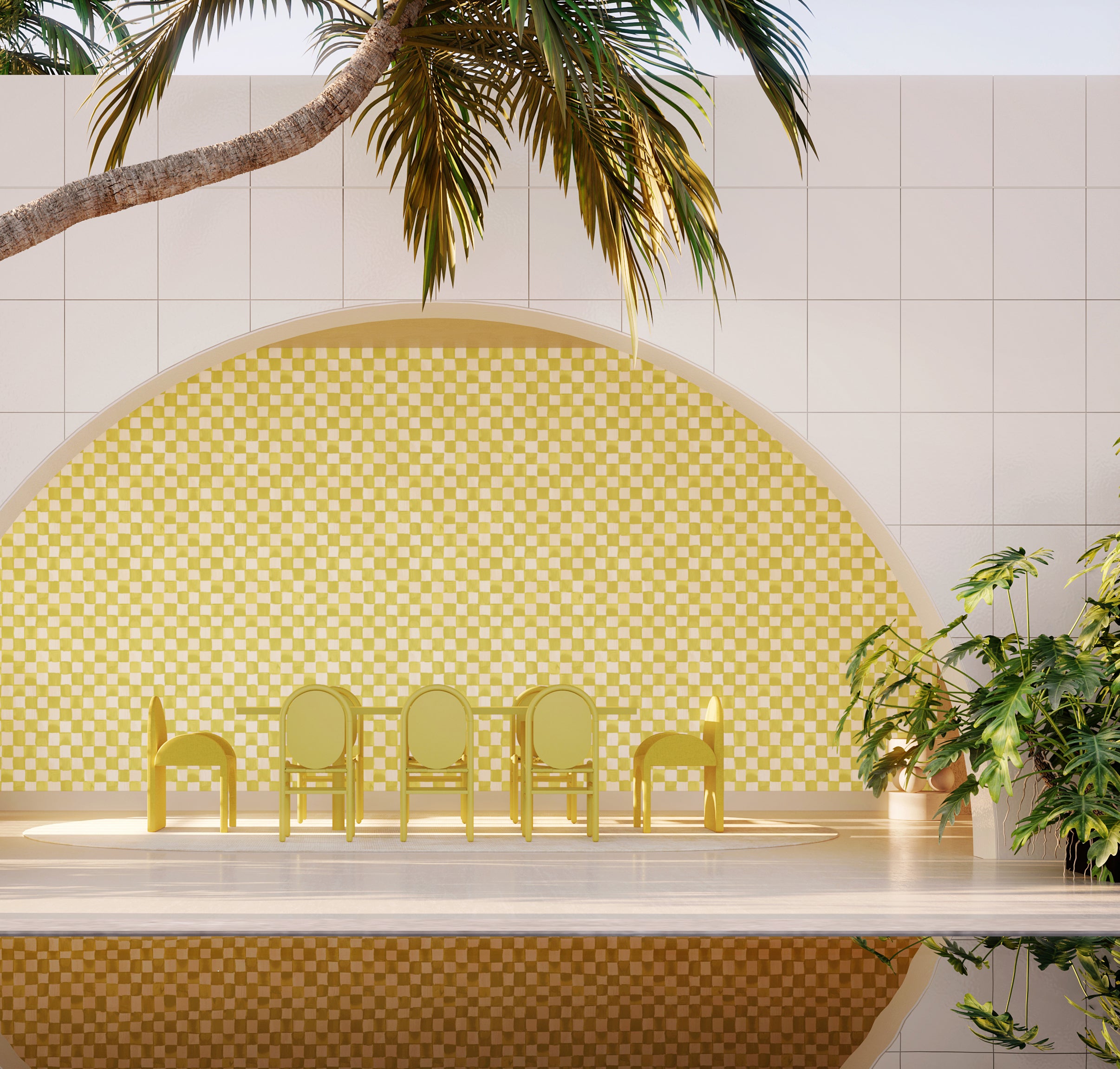 Quadrata© Wallpaper in Kiwi