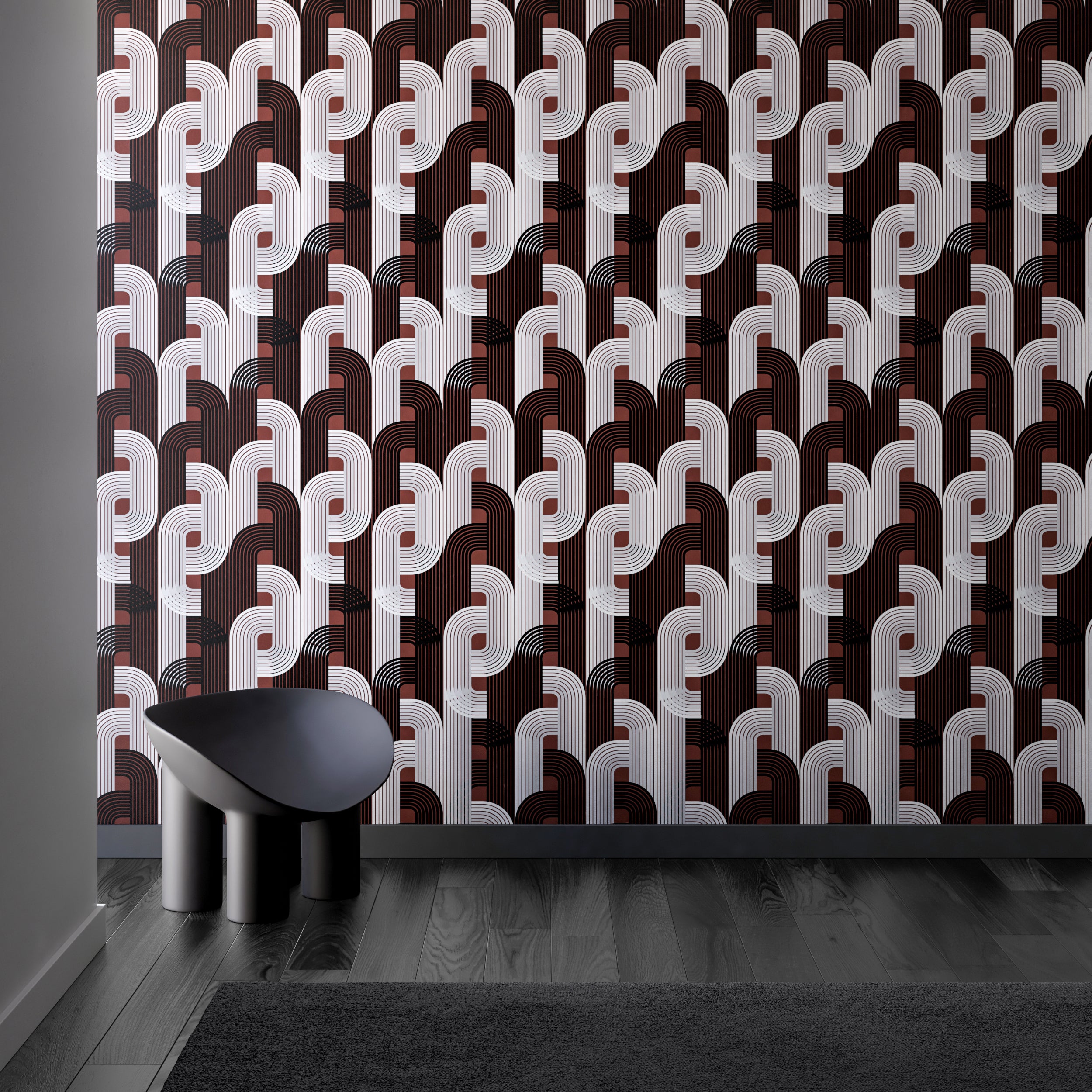 Raceway© Wallpaper in Burgundy