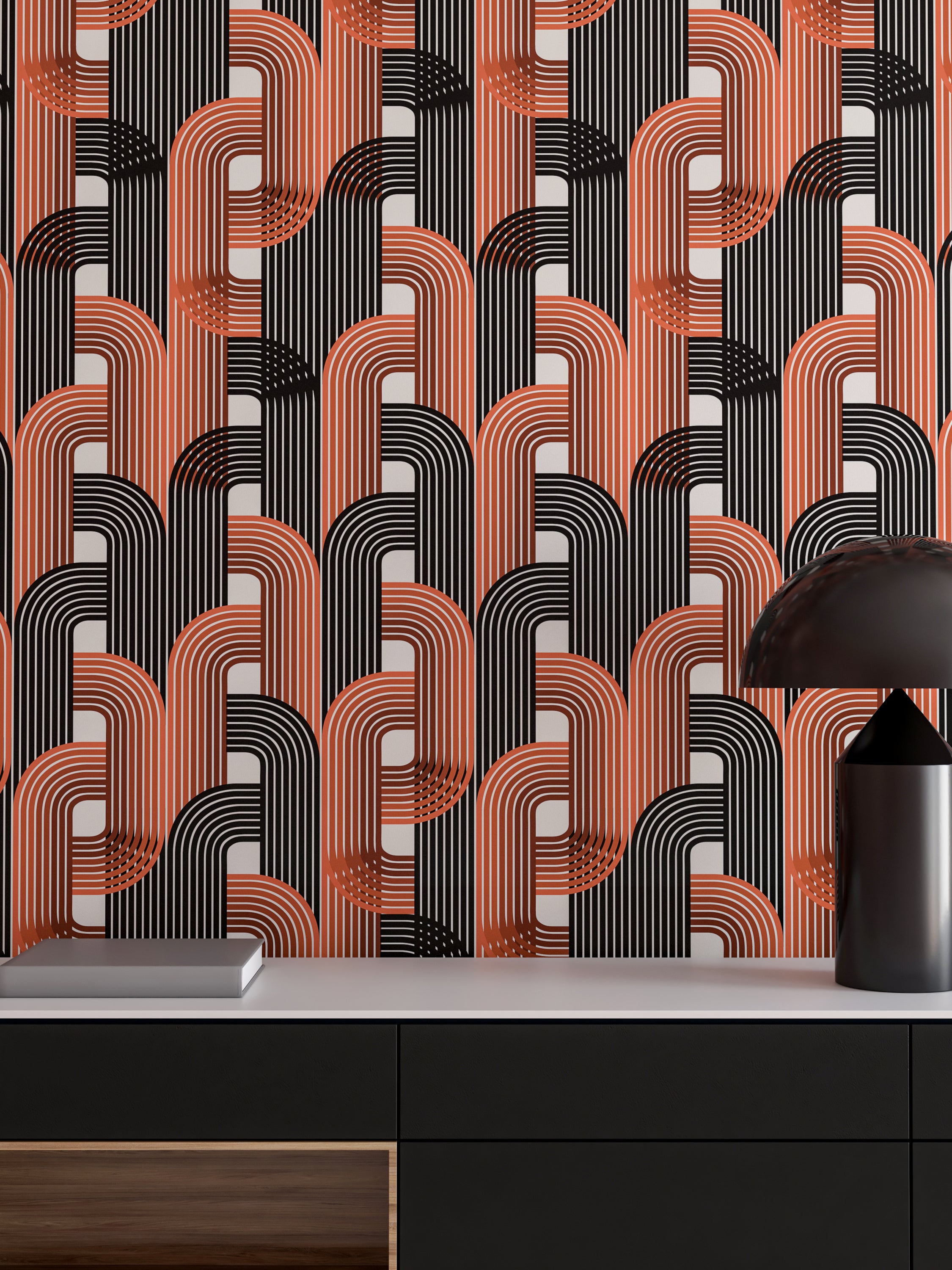 Raceway© Wallpaper in Burnt Orange