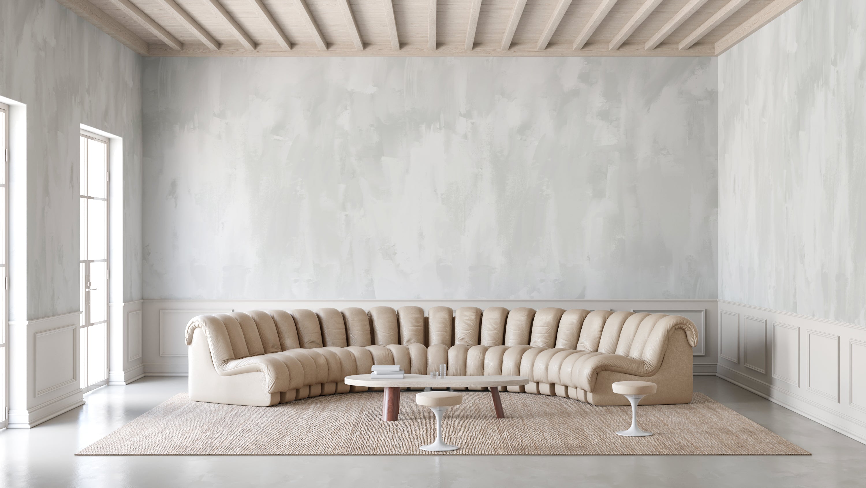 Rock Steady© Mural Wallpaper in Moon dust