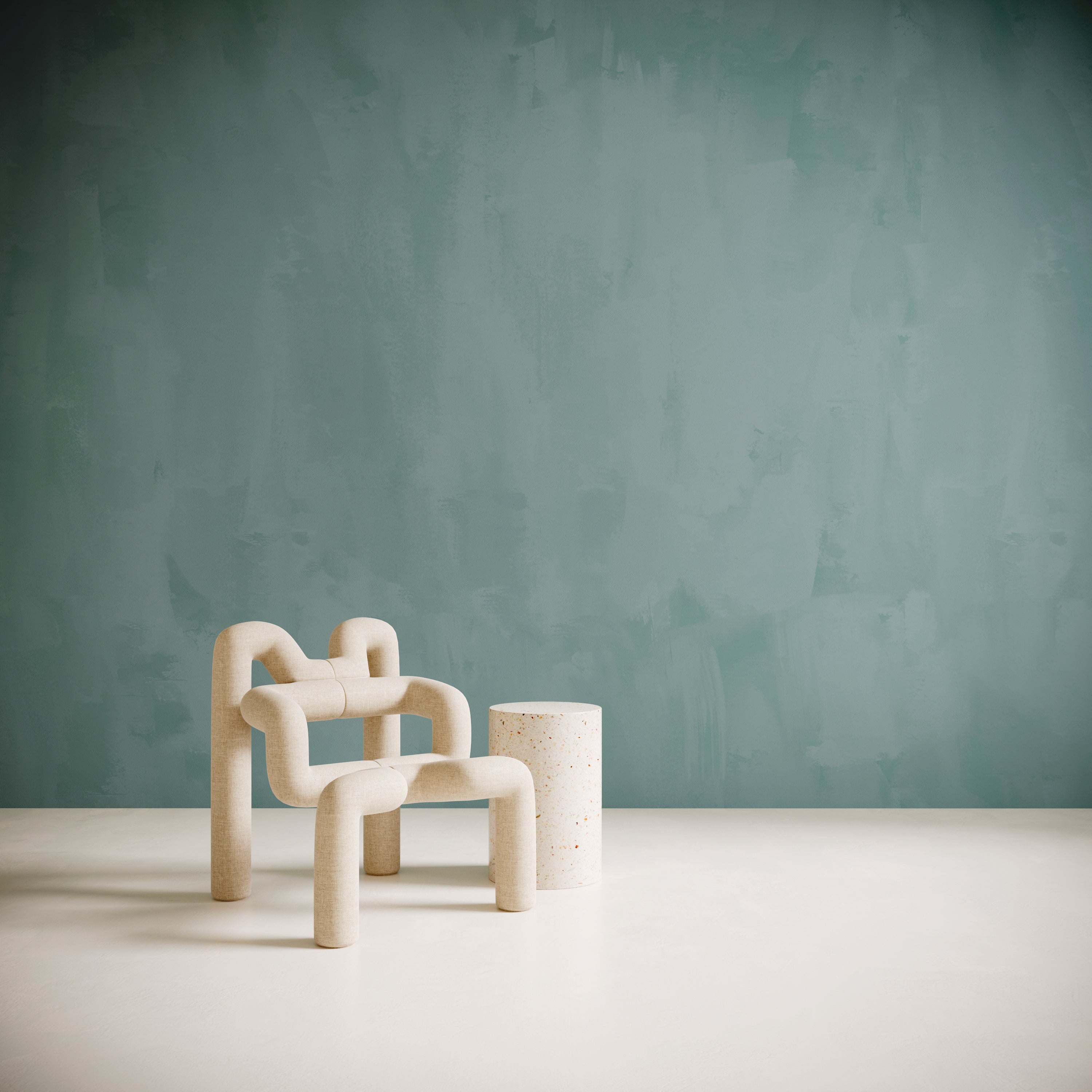 Rock Steady© Mural Wallpaper in Teal