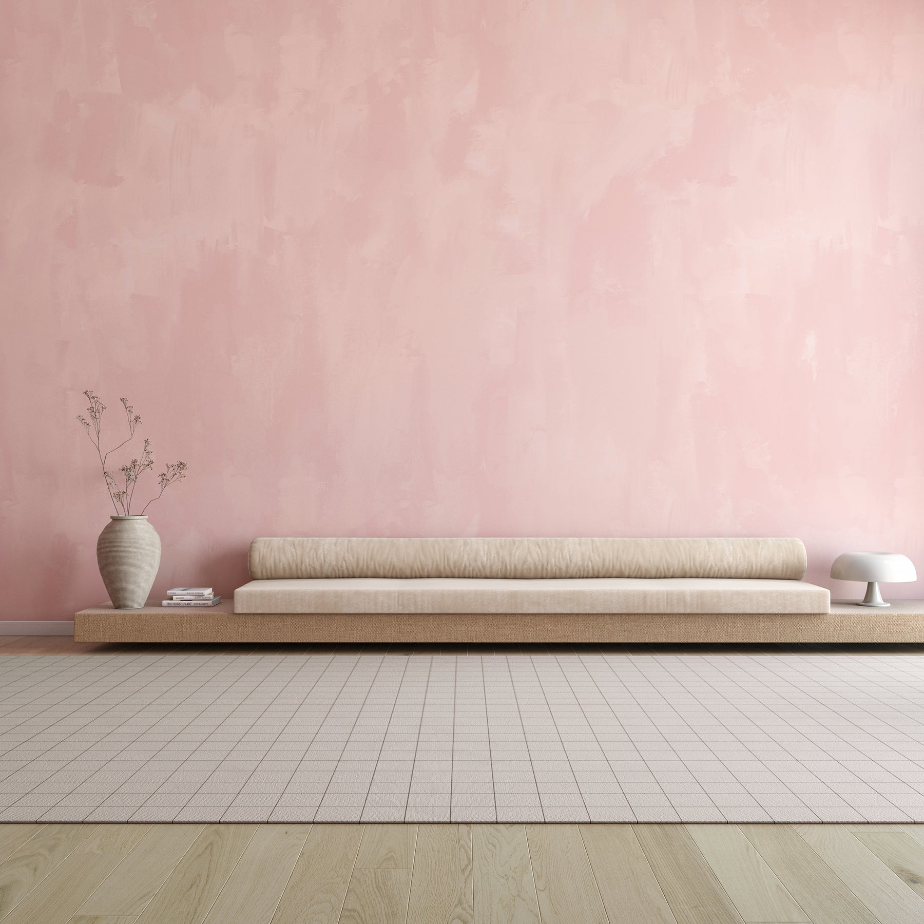 Rock Steady© Mural Wallpaper in Rose