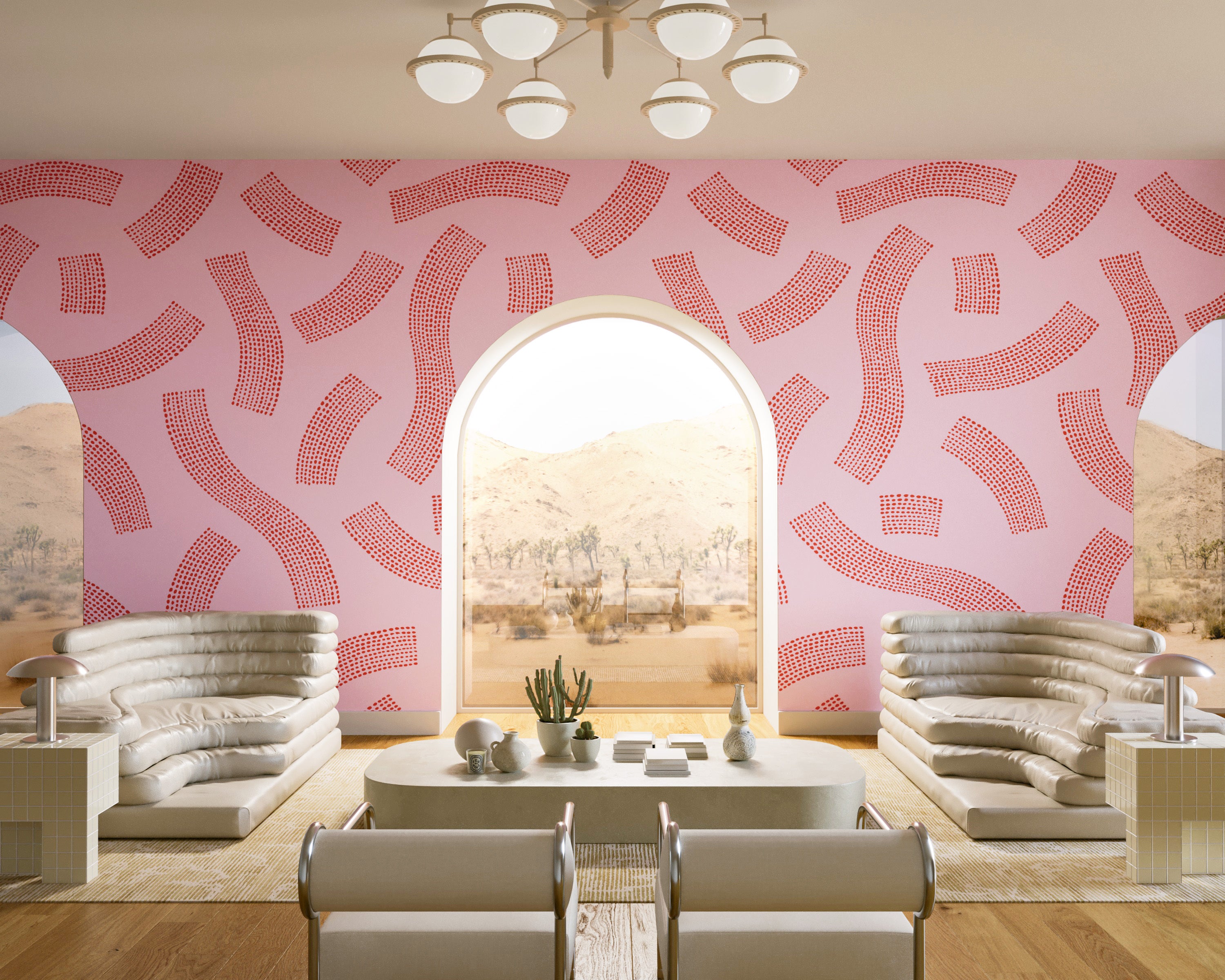 Saguaro© Wallpaper in Pink Lace