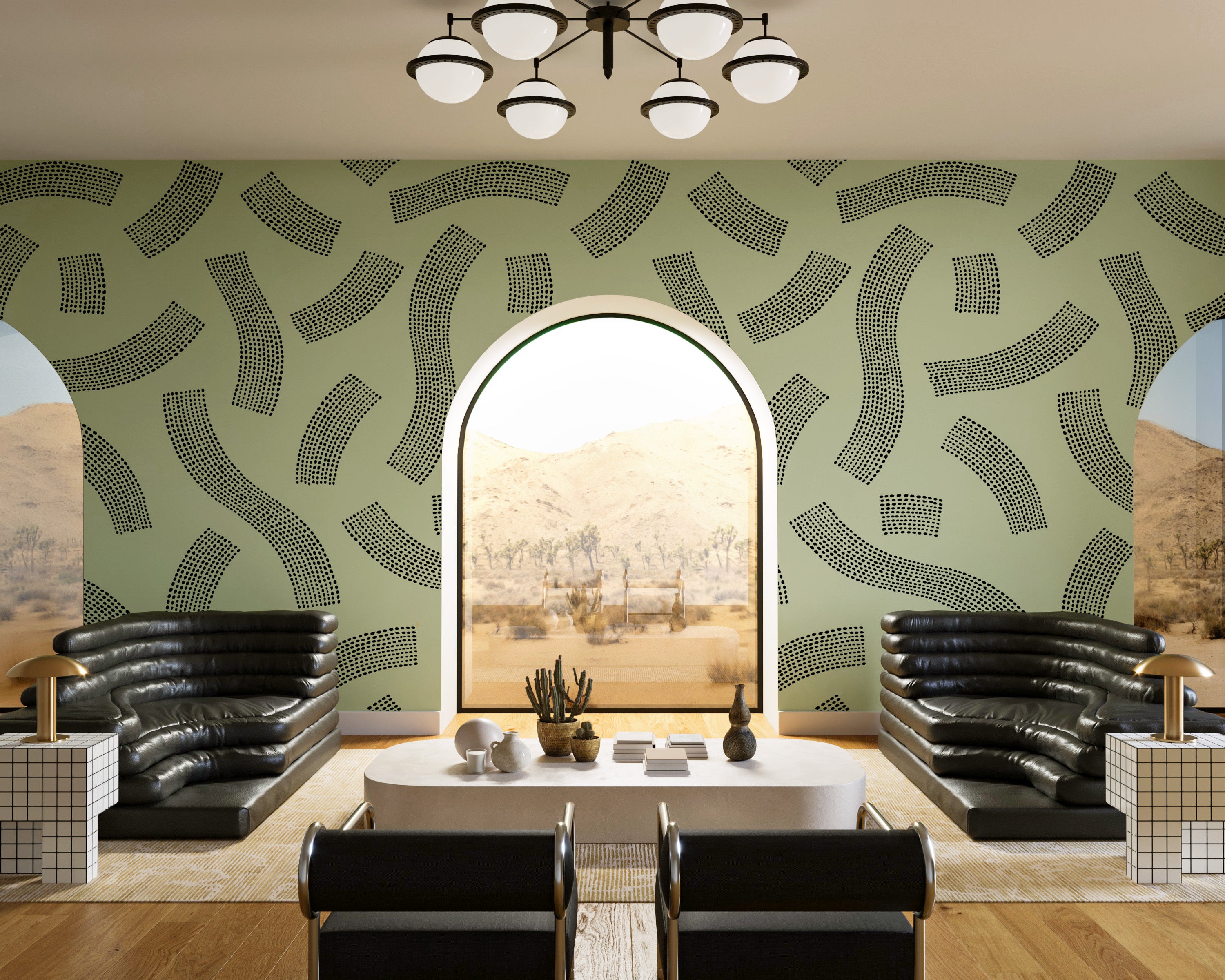 Saguaro© Wallpaper in Stonecrop+Black