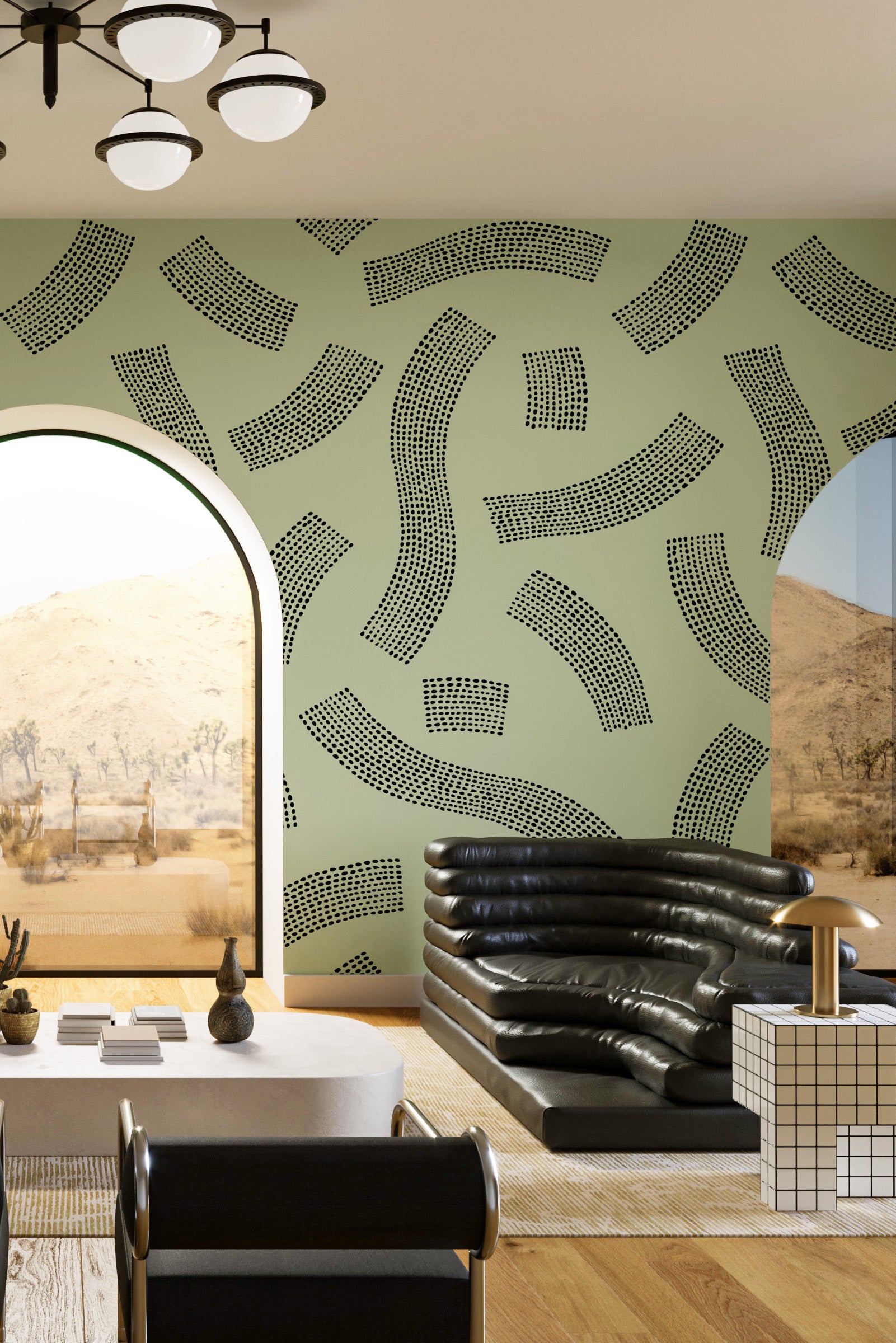 Saguaro© Wallpaper in Stonecrop+Black