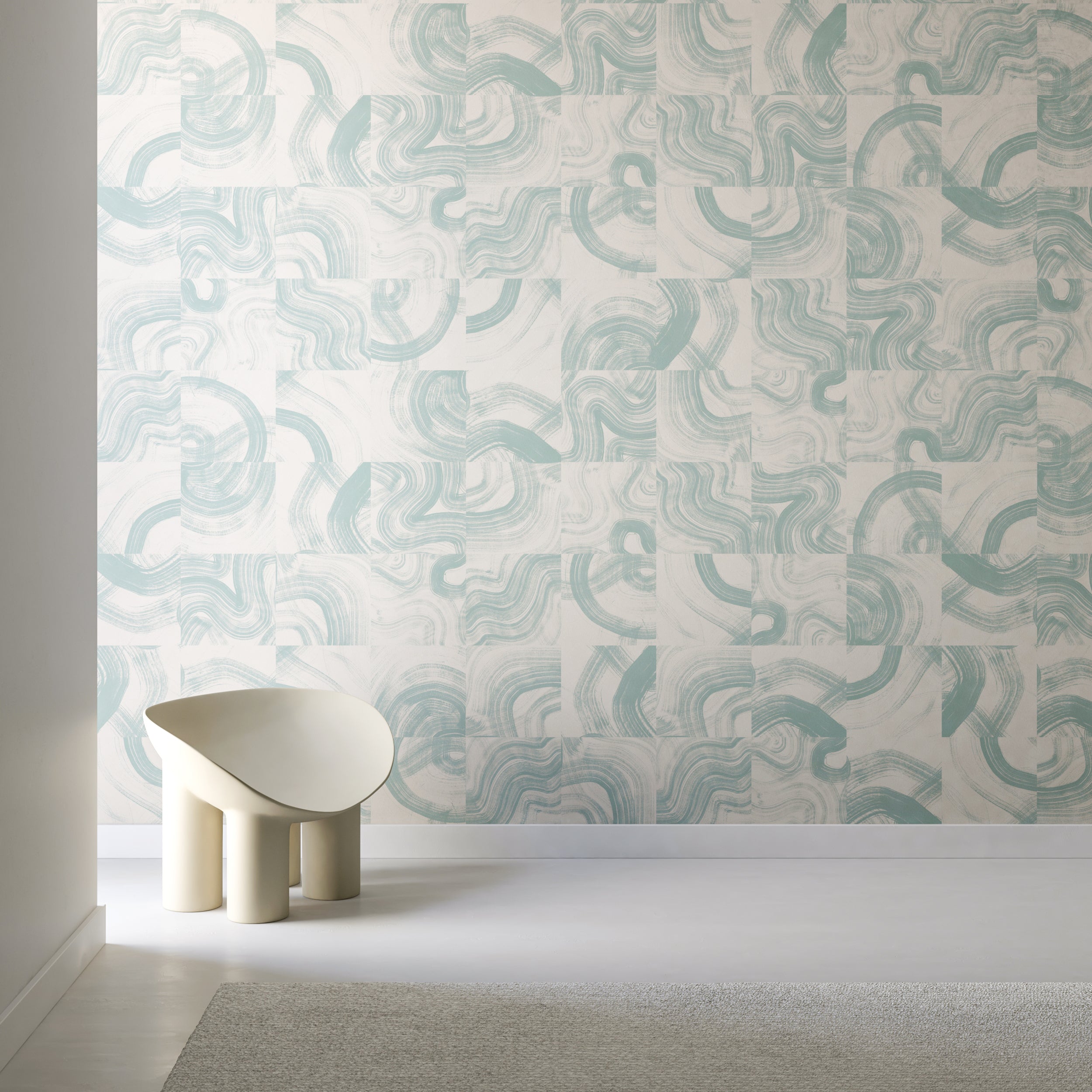 Sediment #3© Wallpaper in Sailor Blue