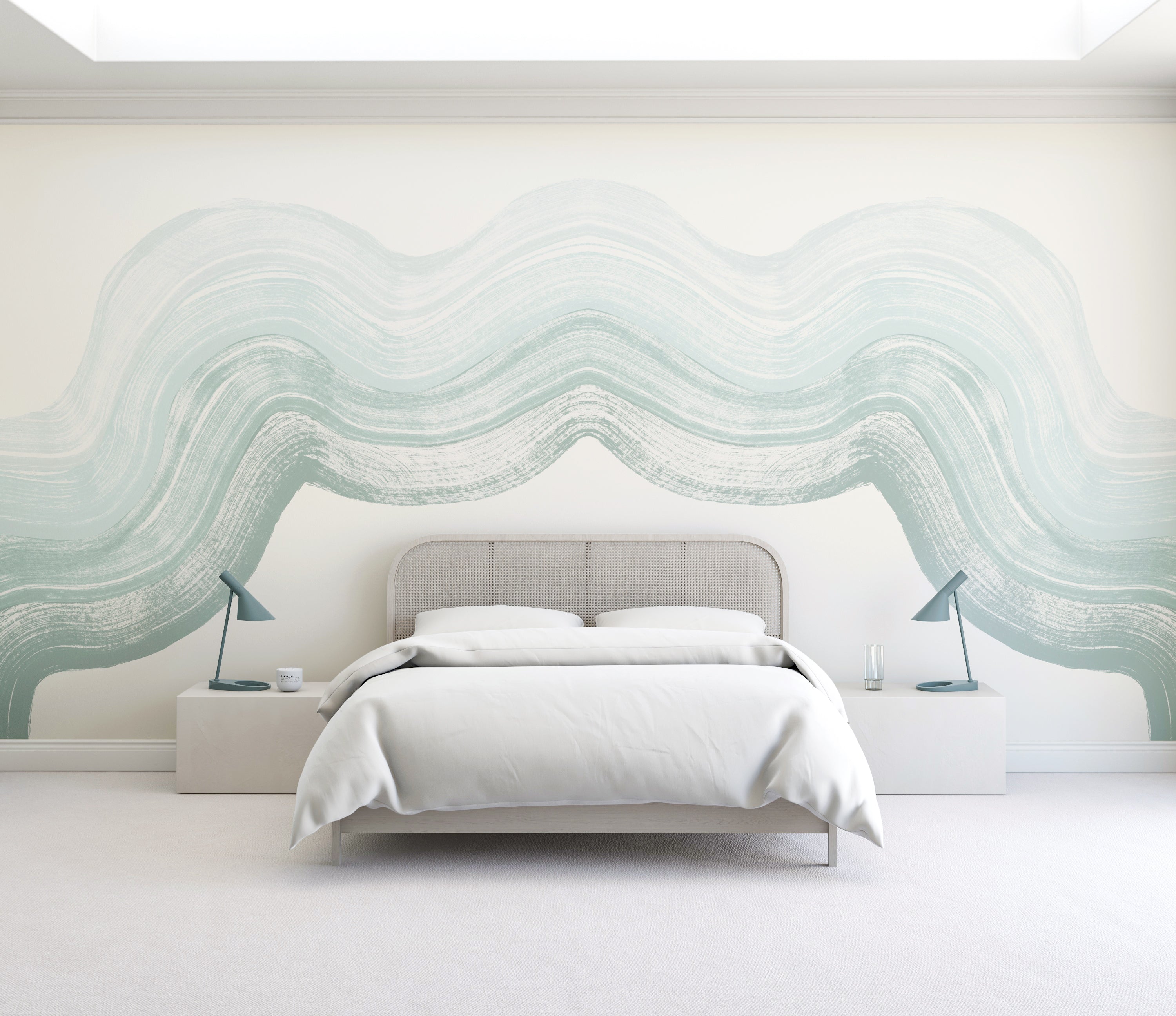 Sediment #4© Mural Wallpaper in Blue + Cremé