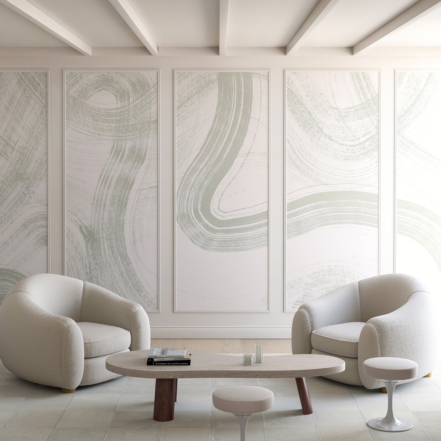 Sediment #1© Mural Wallpaper in Pistachio