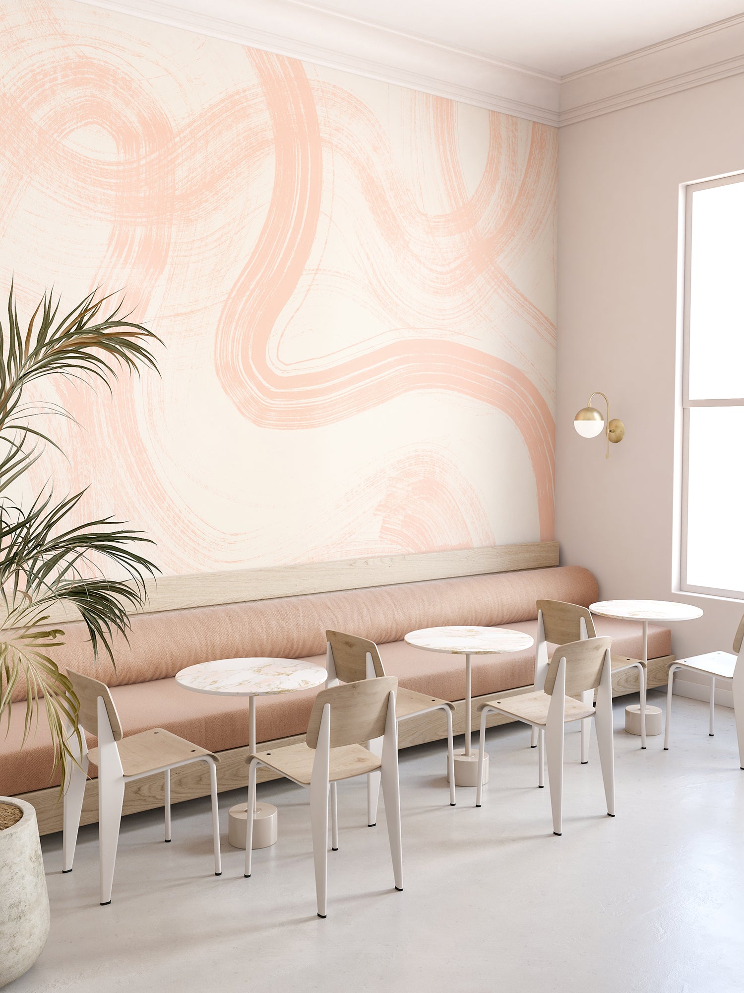 Sediment #1© Mural Wallpaper in Peach