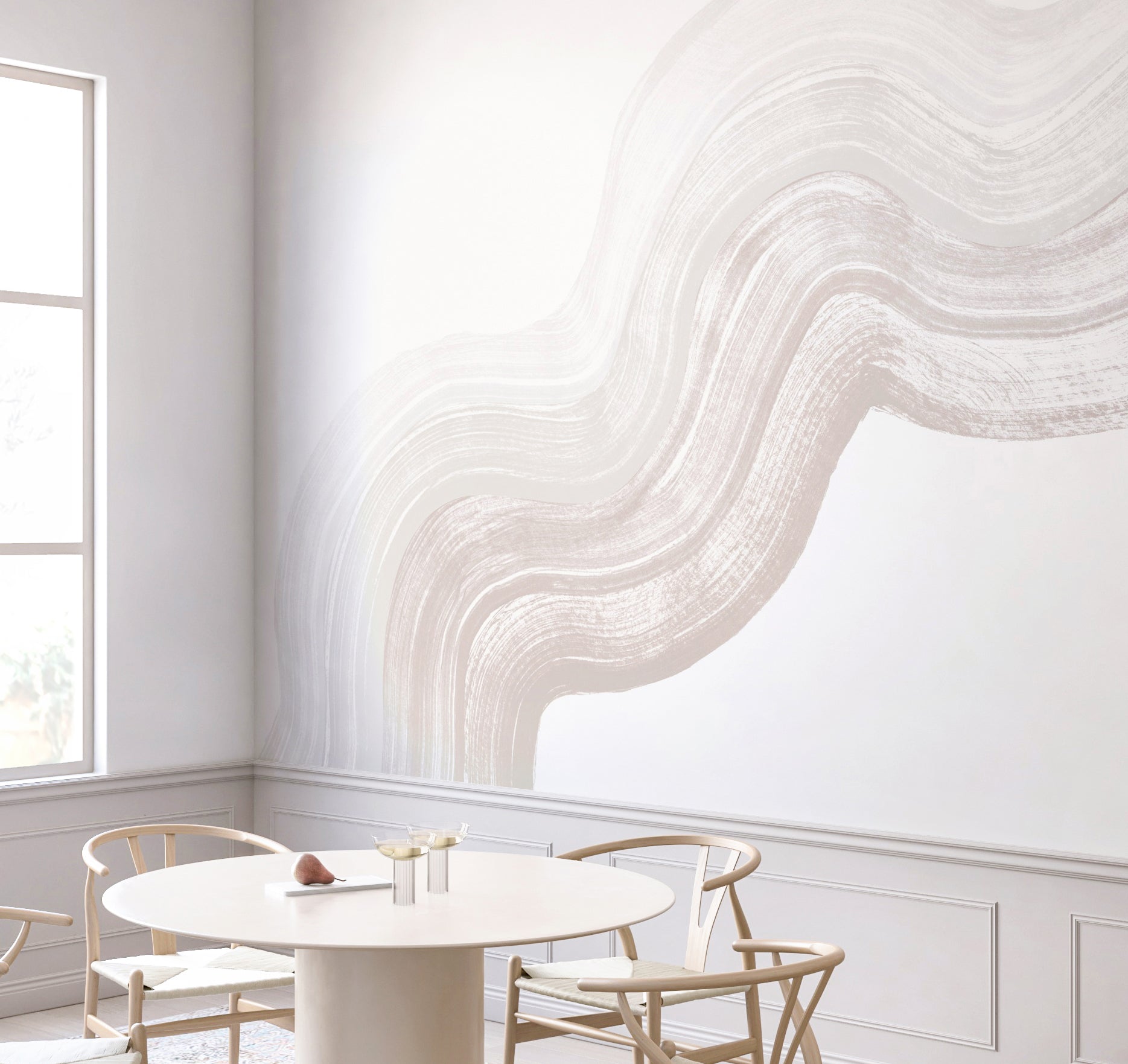 Sediment #4© Mural Wallpaper in Creamy Grey