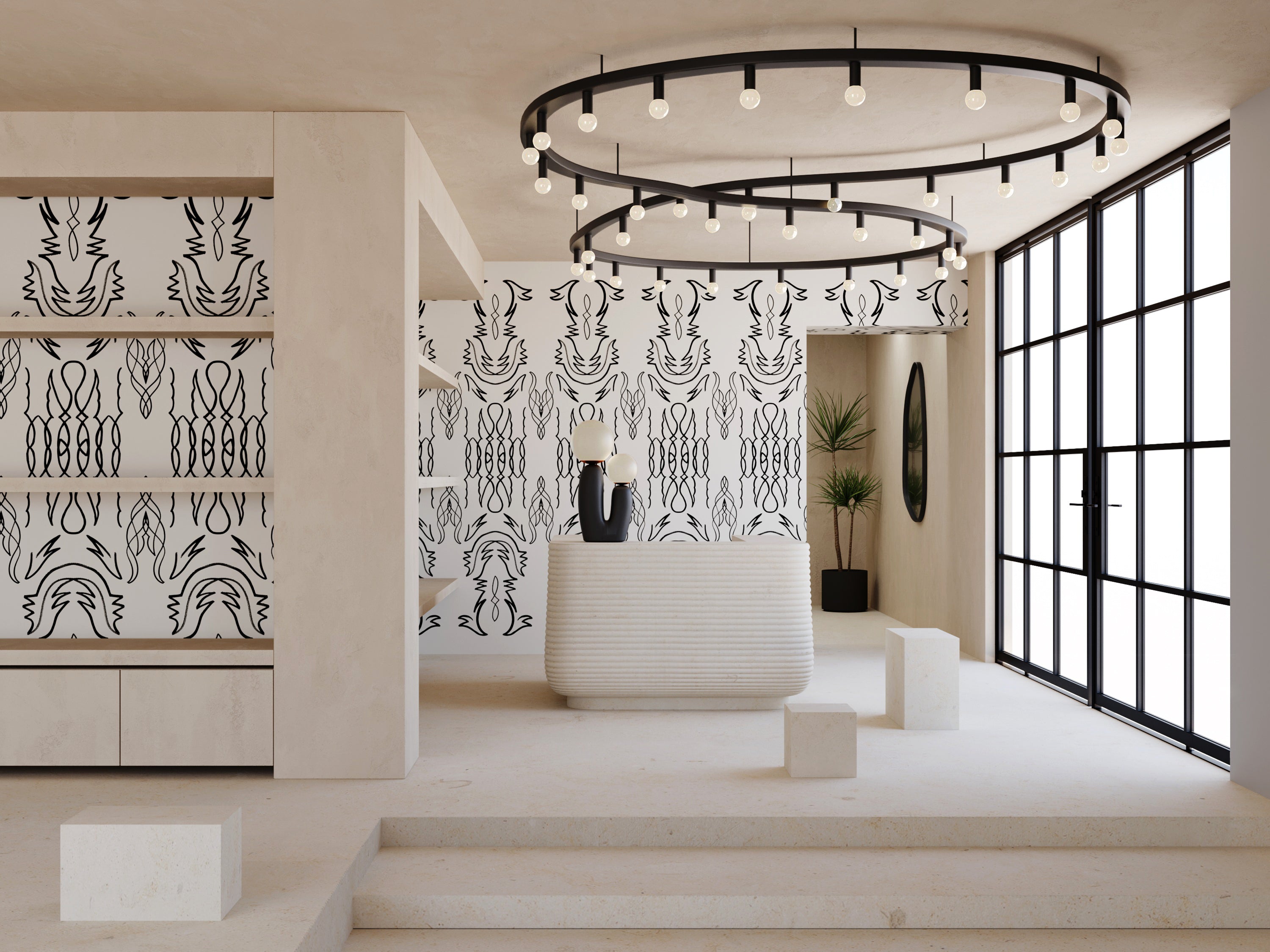 Side Saddle© Wallpaper in Alabaster