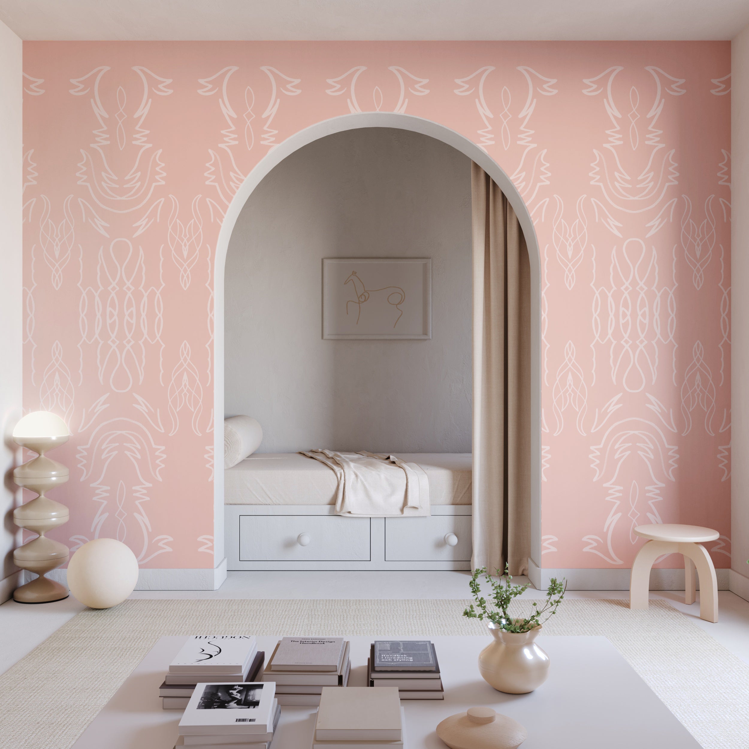 Side Saddle© Wallpaper in Azalea