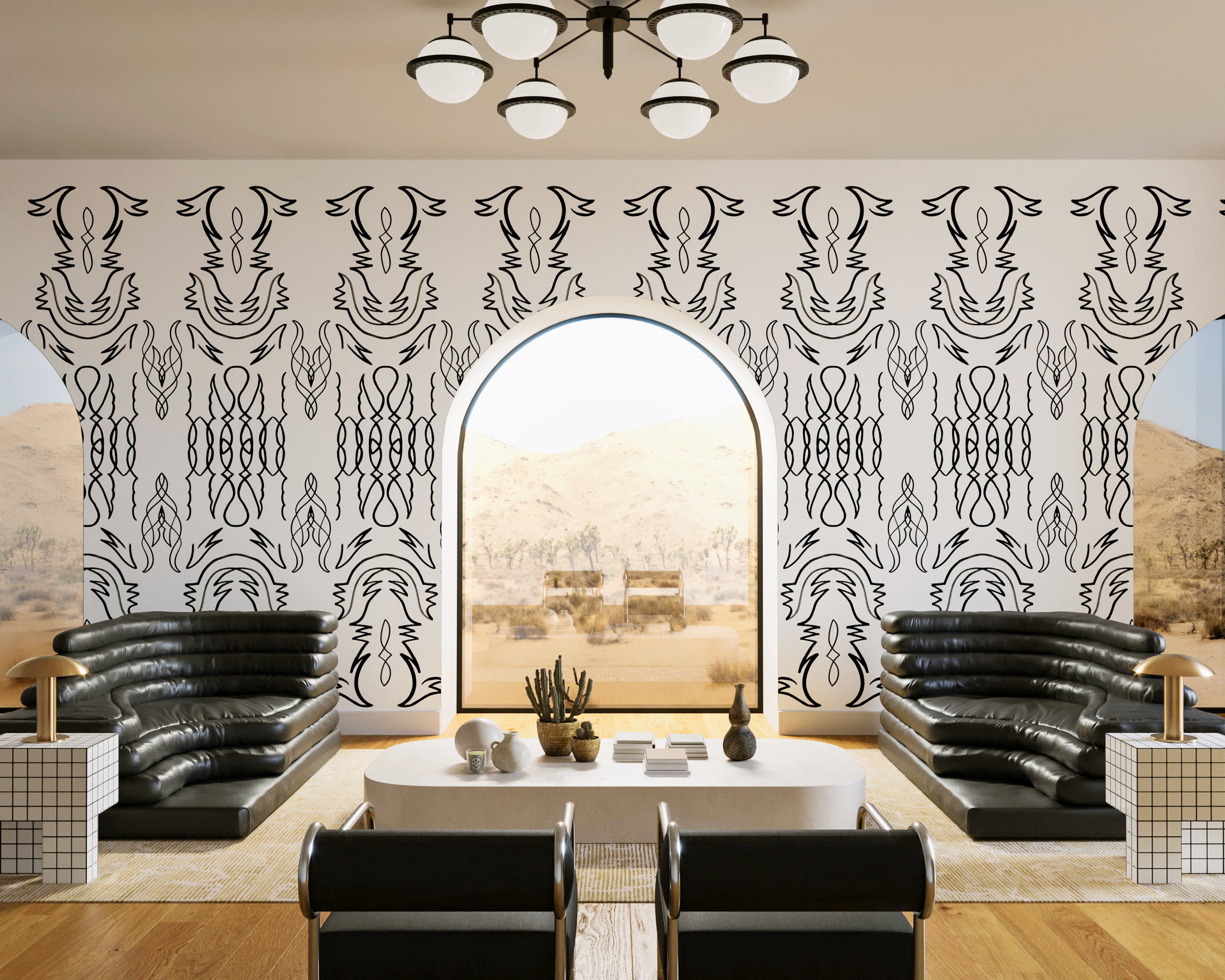 Side Saddle© Wallpaper in Black + White