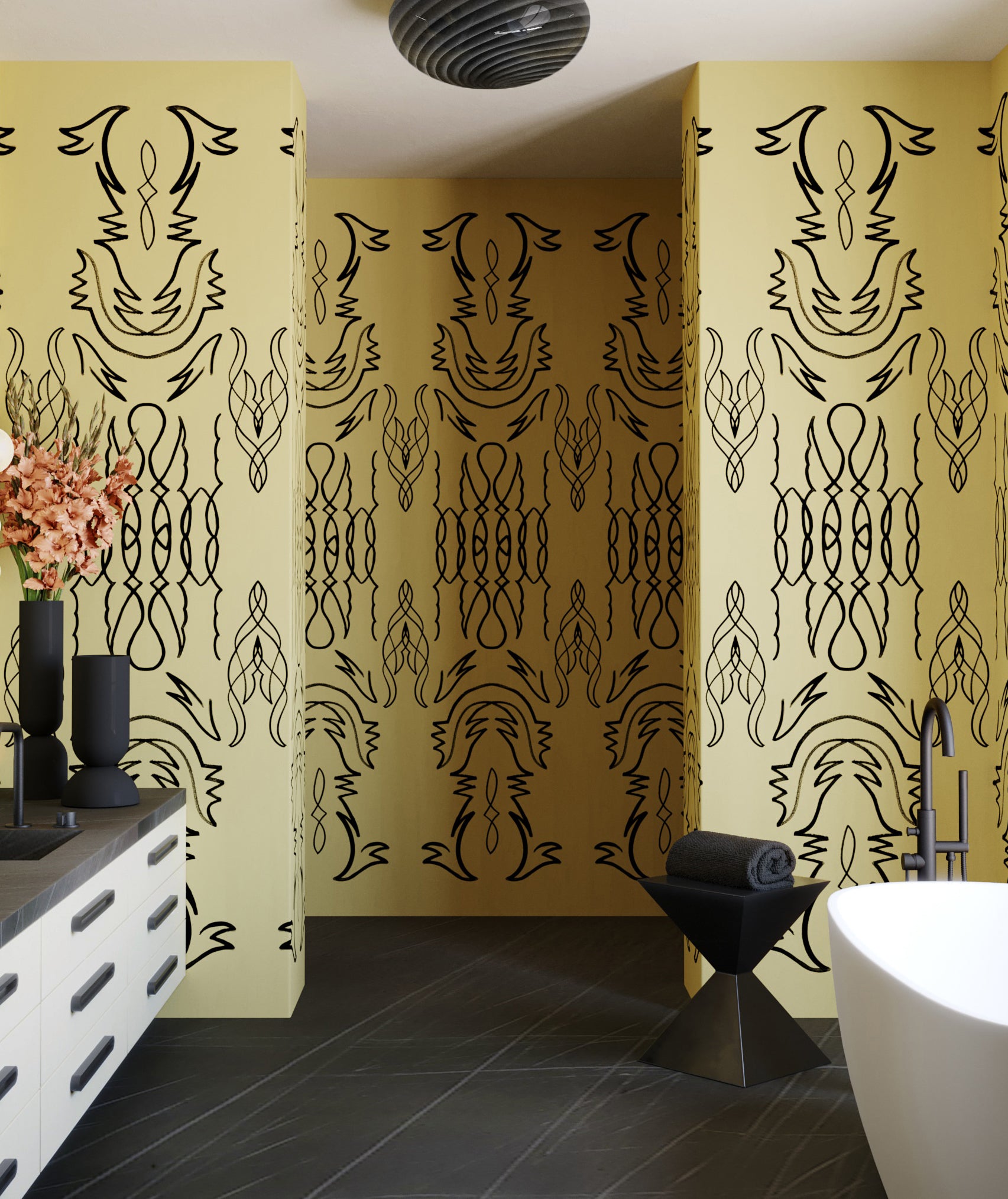 Side Saddle© Wallpaper in Gold Rush