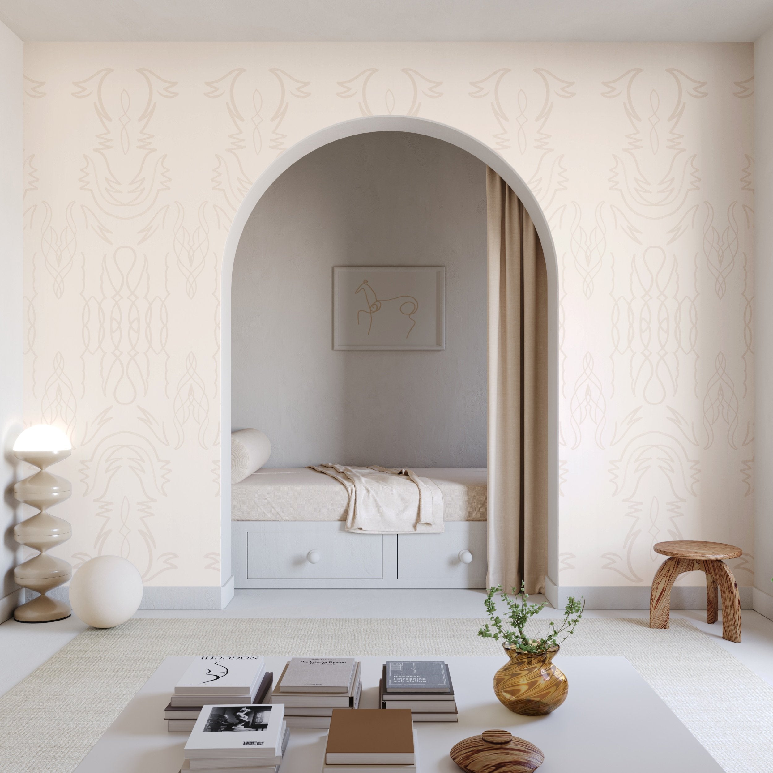 Side Saddle© Wallpaper in Milk