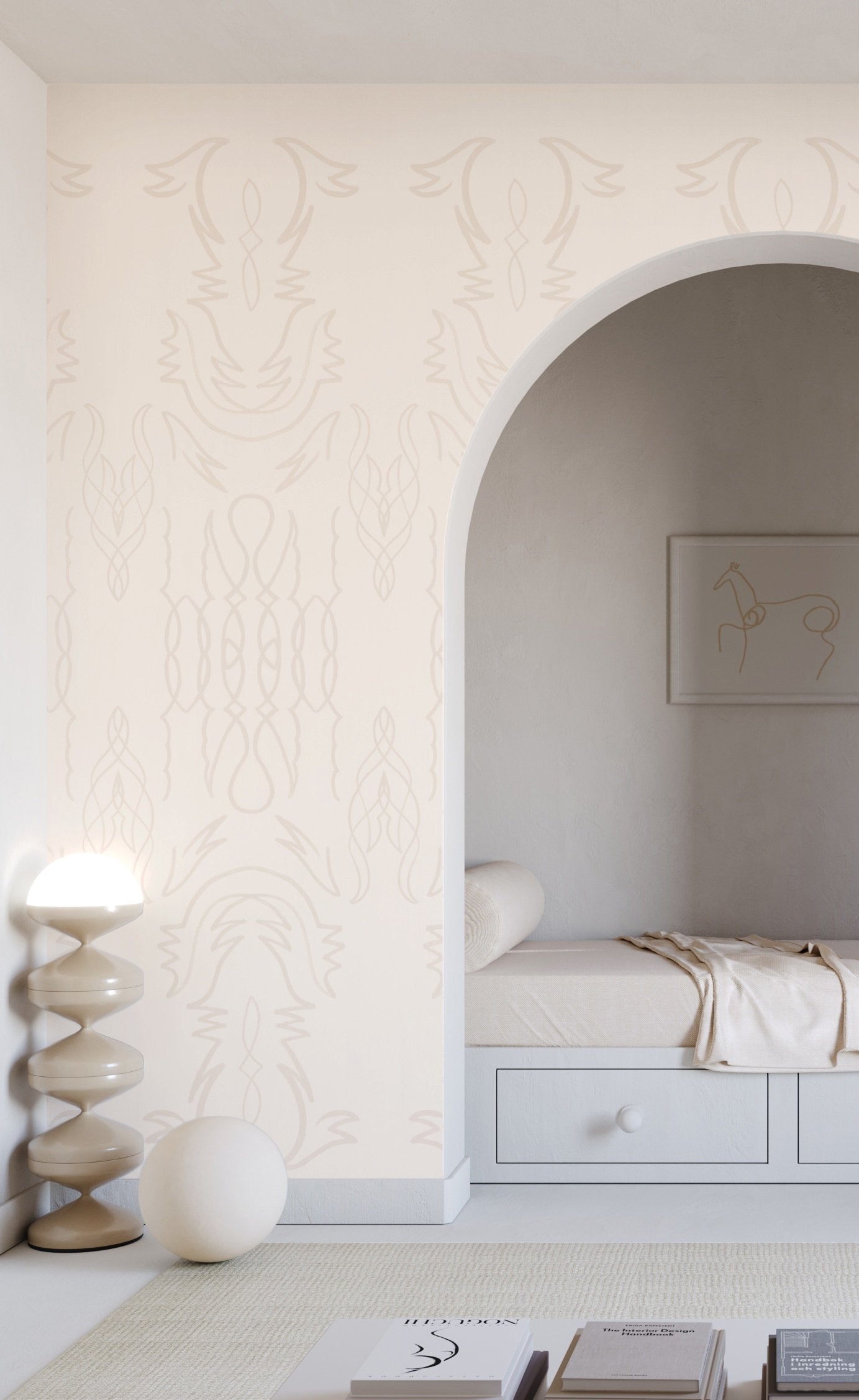 Side Saddle© Wallpaper in Milk