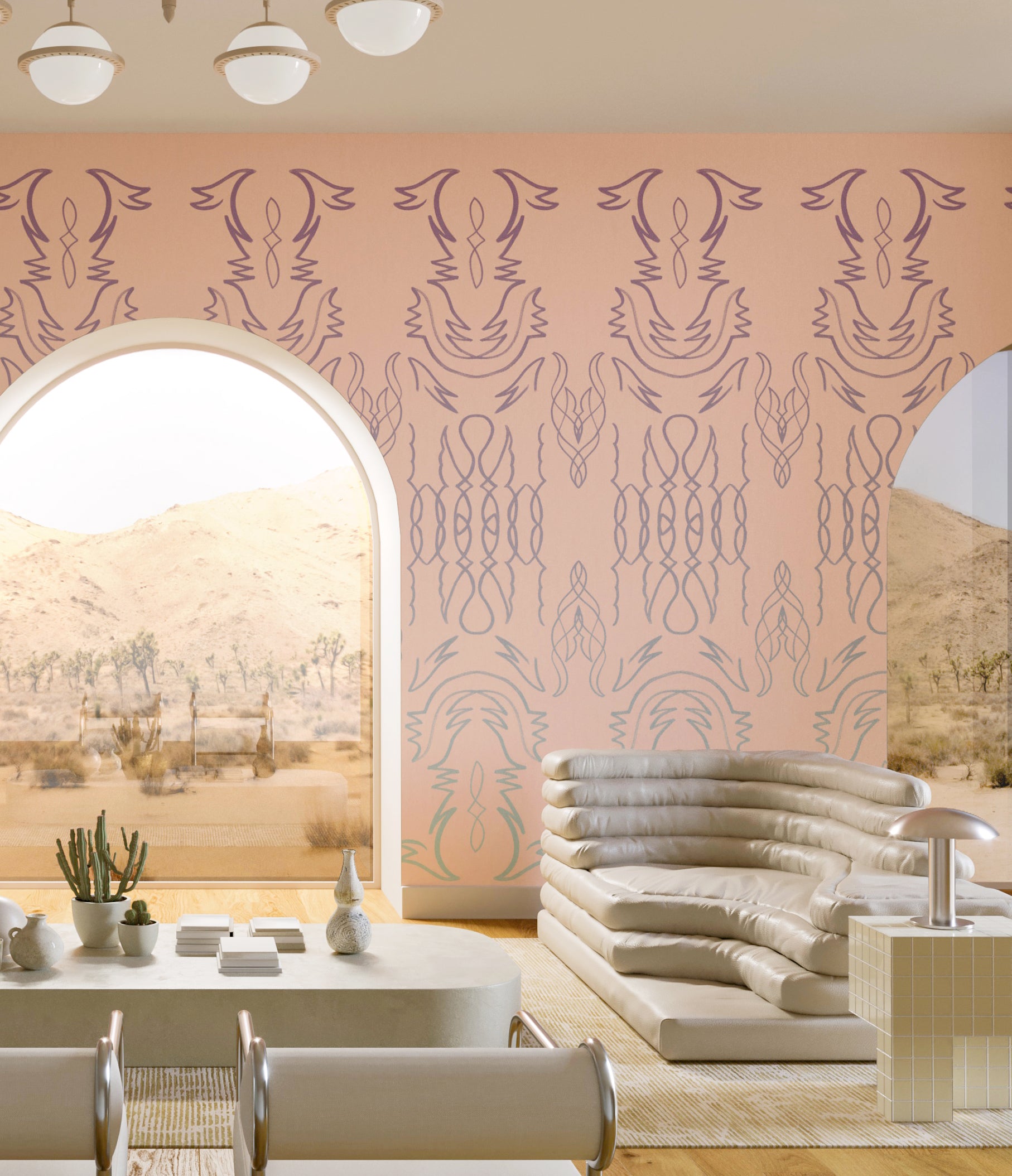 Side Saddle© Wallpaper in Pixie Pink