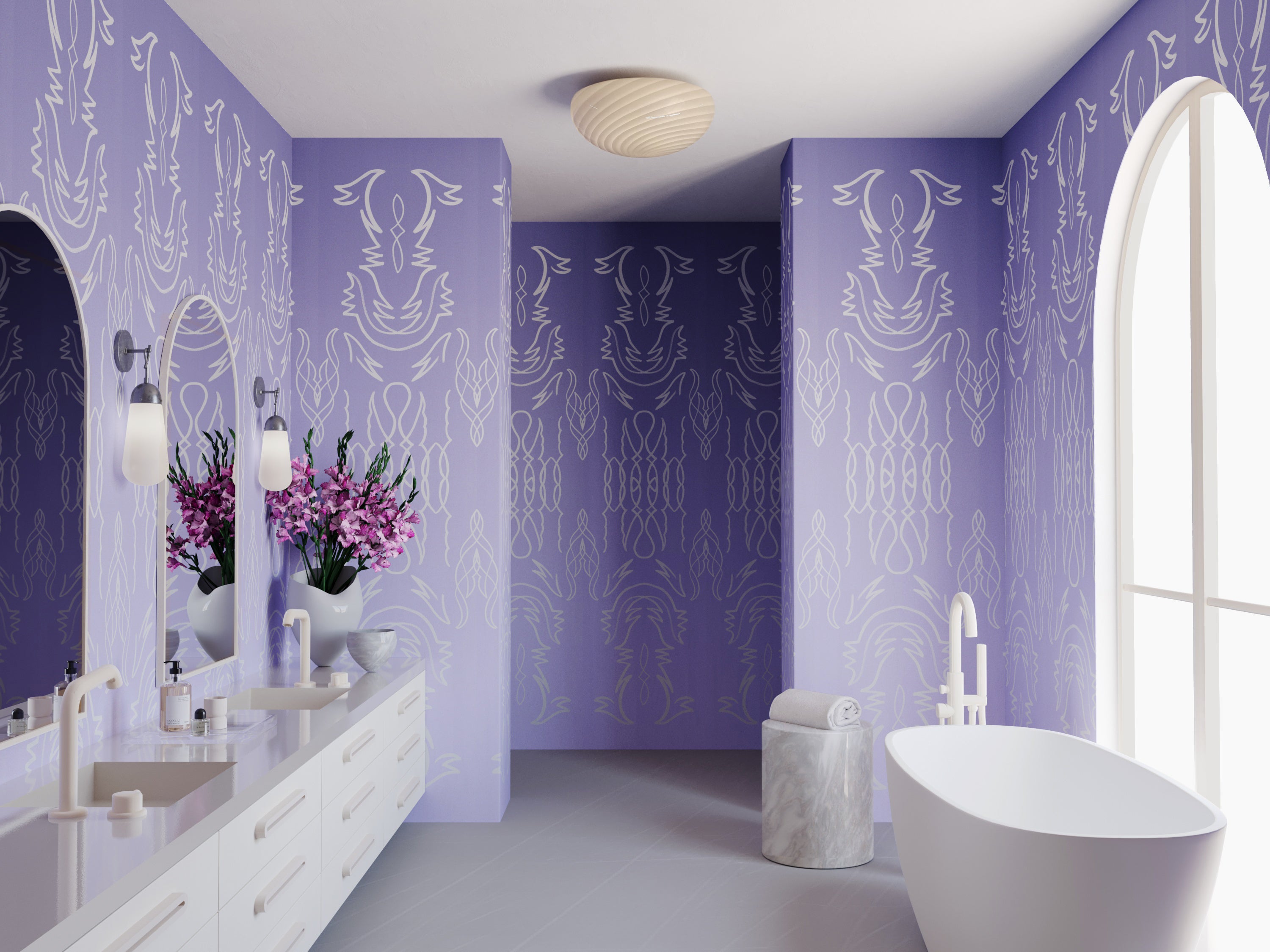 Side Saddle© Wallpaper in Purple Haze