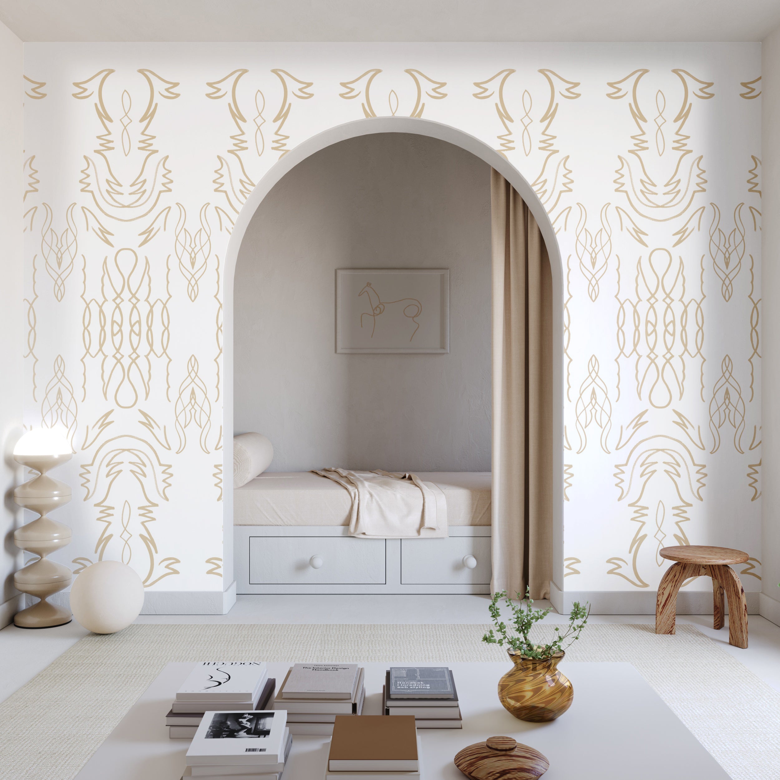 Side Saddle© Wallpaper in Sand