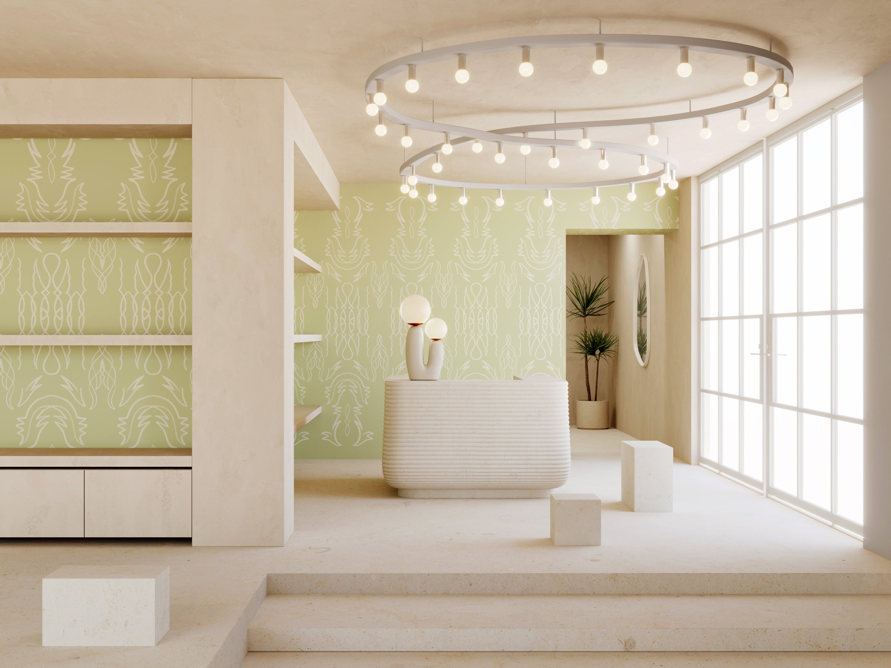 Side Saddle© Wallpaper in Stonecrop