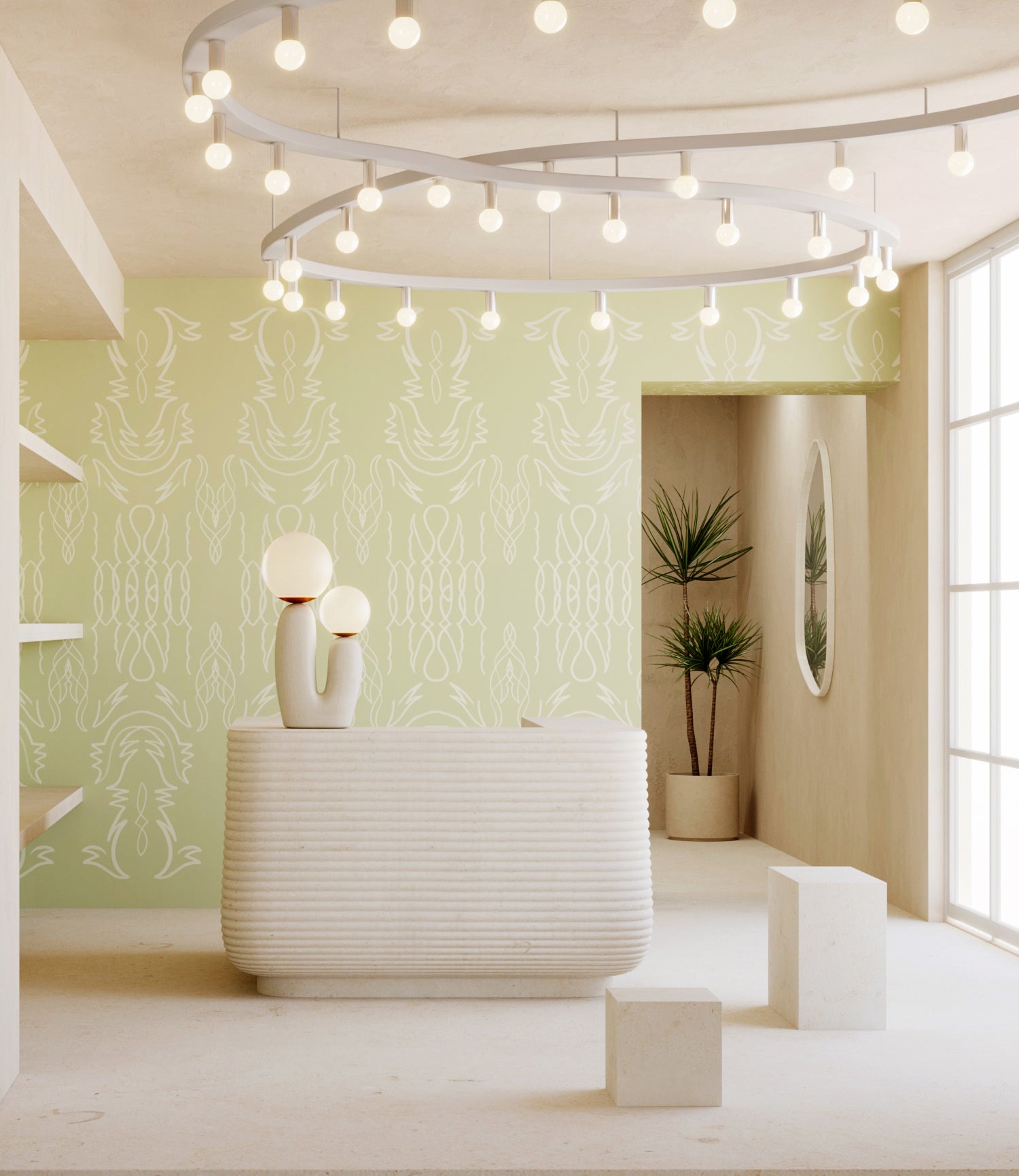 Side Saddle© Wallpaper in Stonecrop