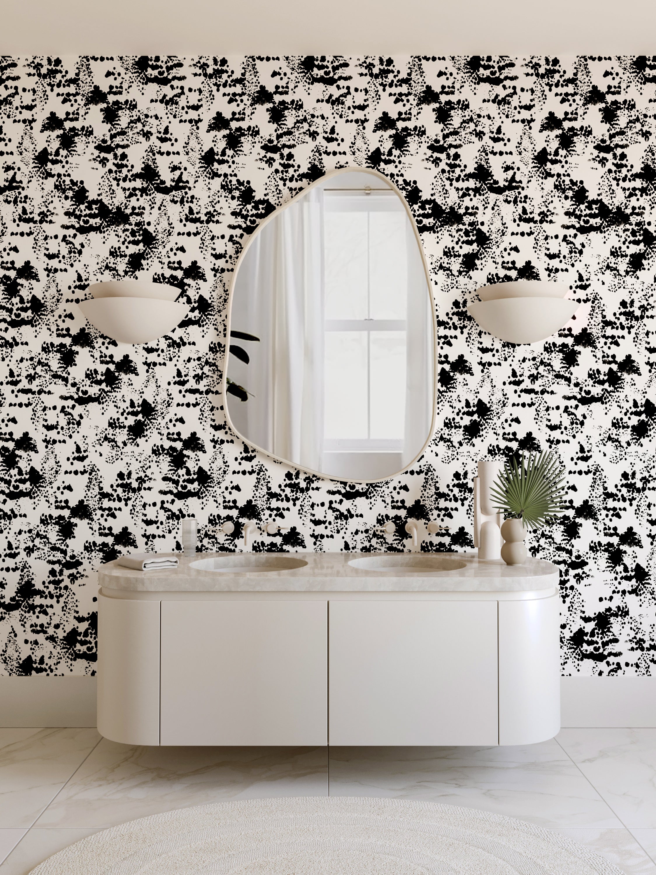 Snakeskin© Wallpaper in Black + Cremé