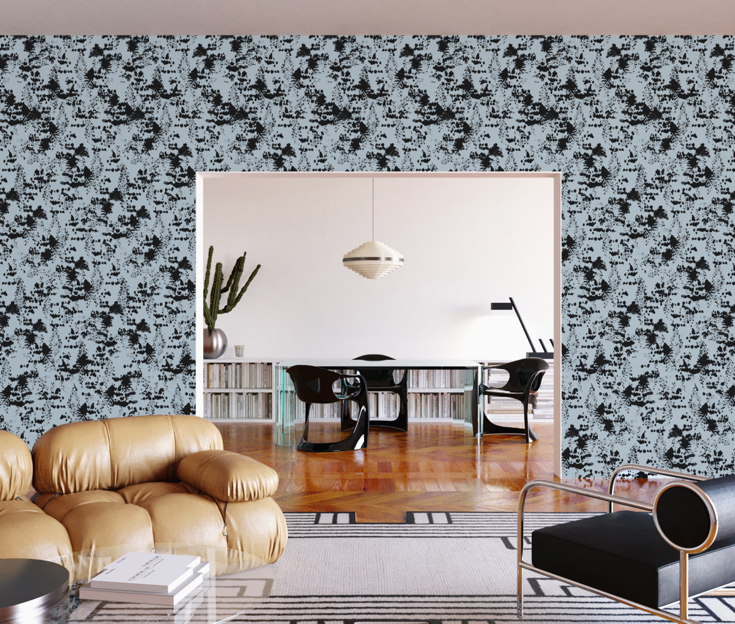 Snakeskin© Wallpaper in Buxton Blue
