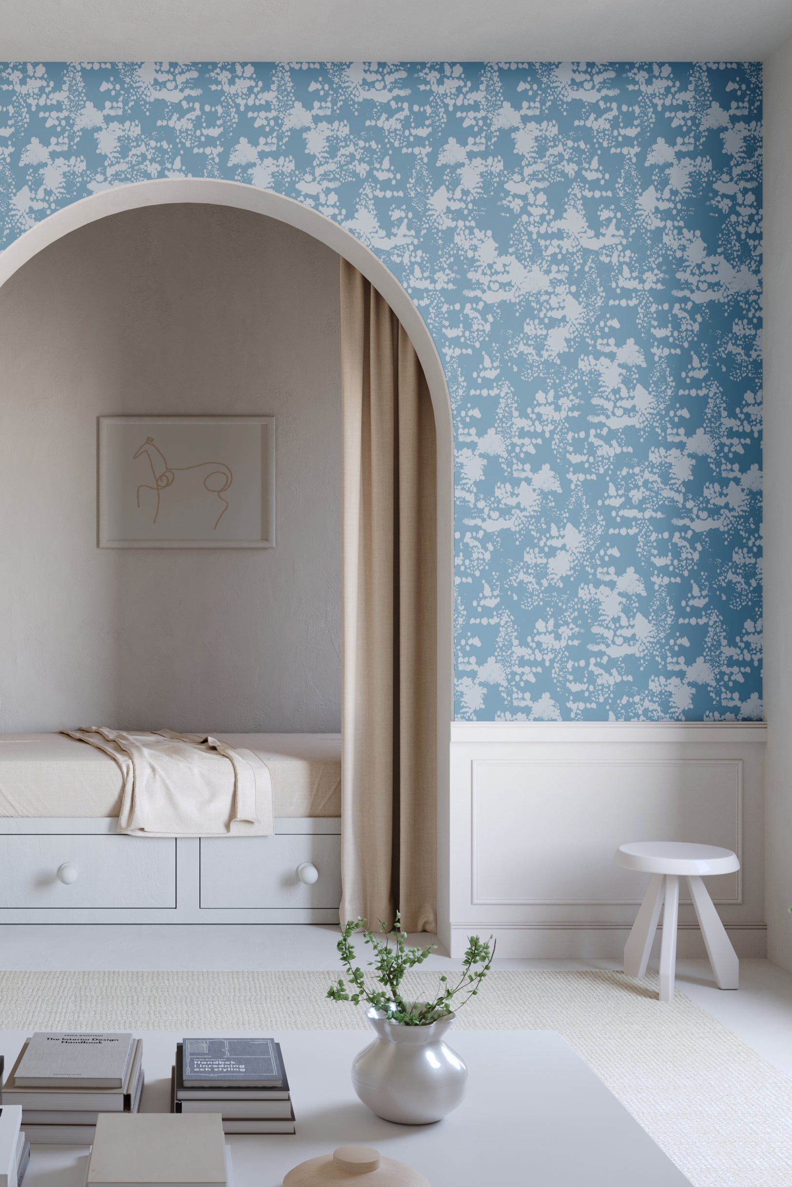 Snakeskin© Wallpaper in Cornflower