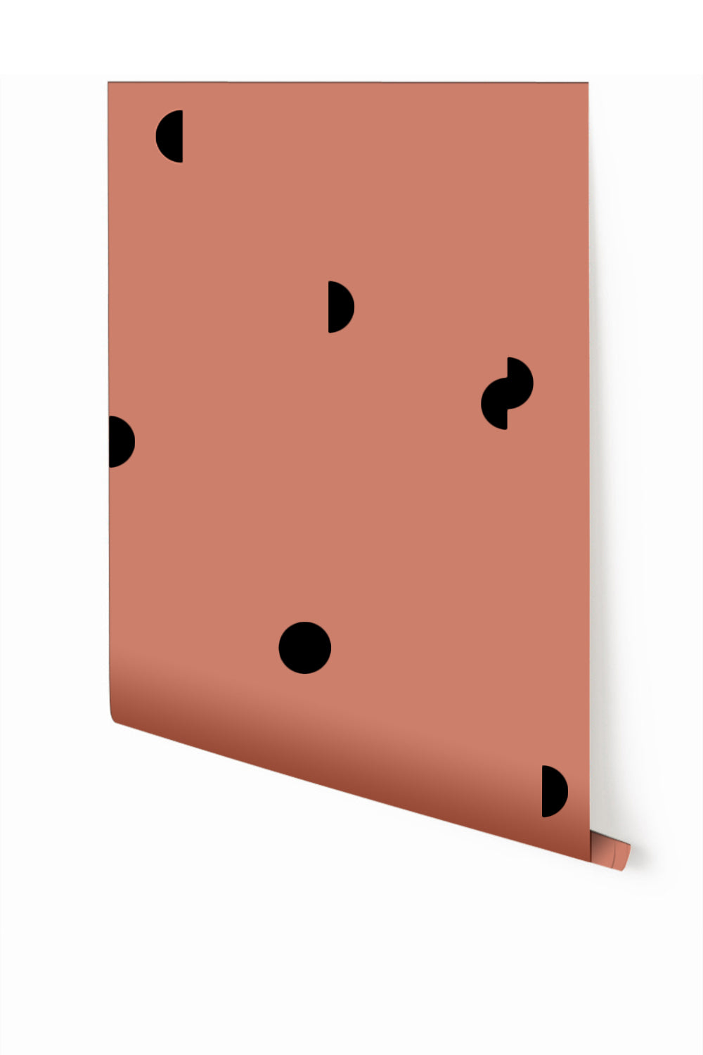 Mezzaluna© Wallpaper in Strawberry Kiss + Black