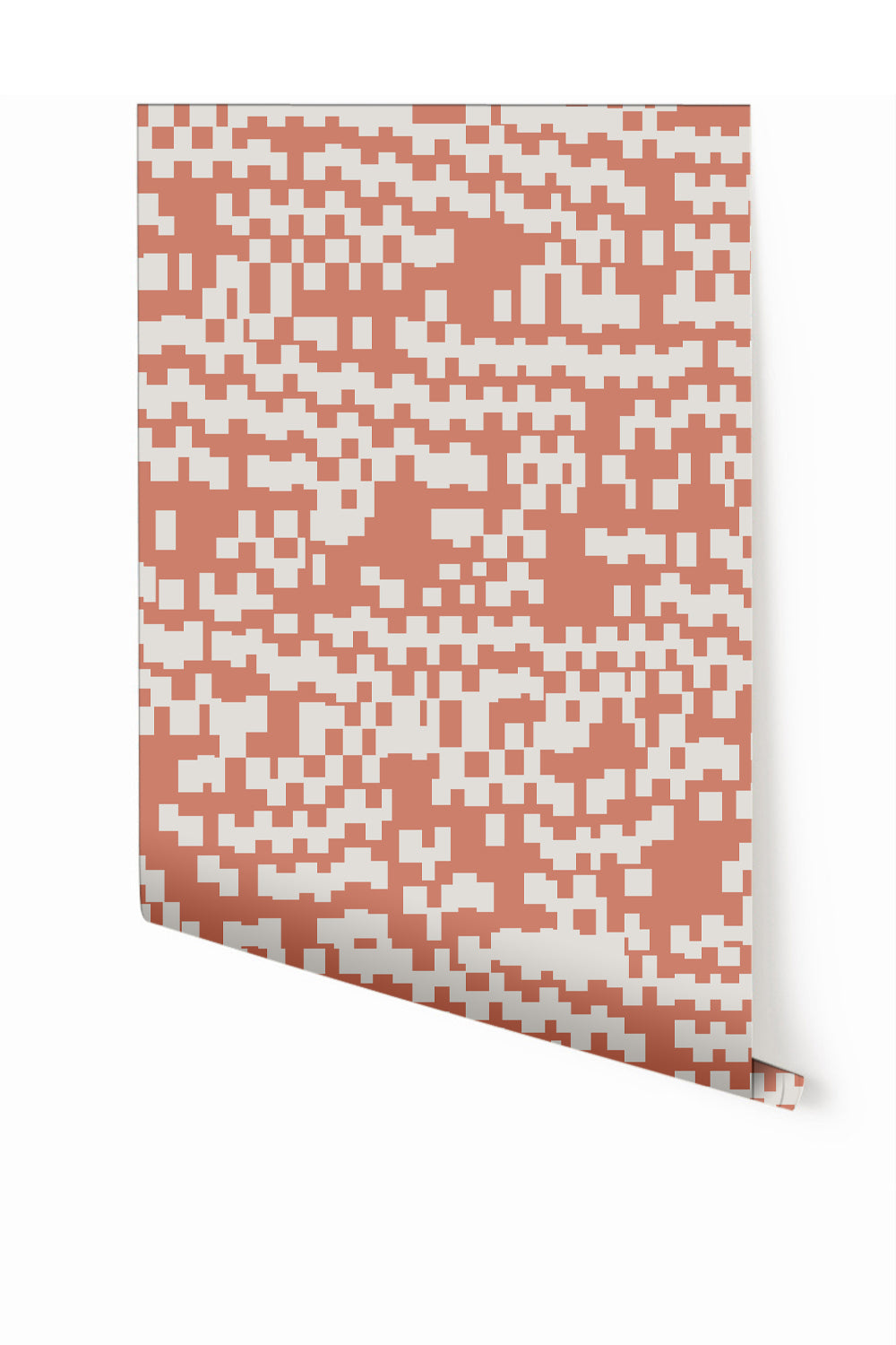 Pixel© Wallpaper in Strawberry Kiss + Cremé