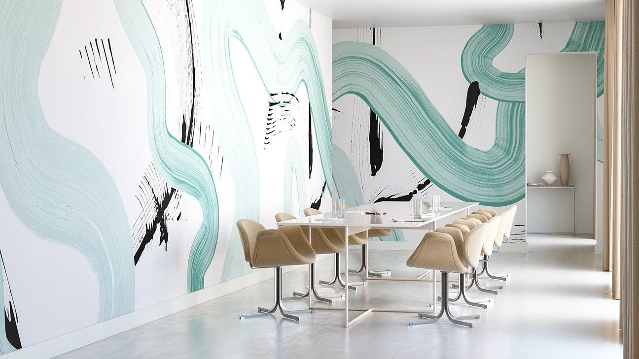 Untamed© Mural Wallpaper in Teal