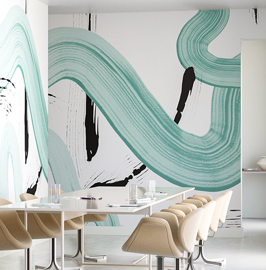 Untamed© Mural Wallpaper in Teal
