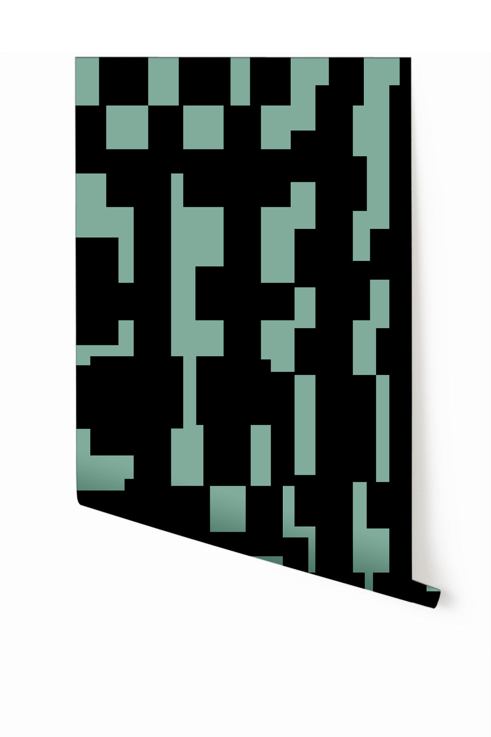 Mainframe© Wallpaper in Teal + Black