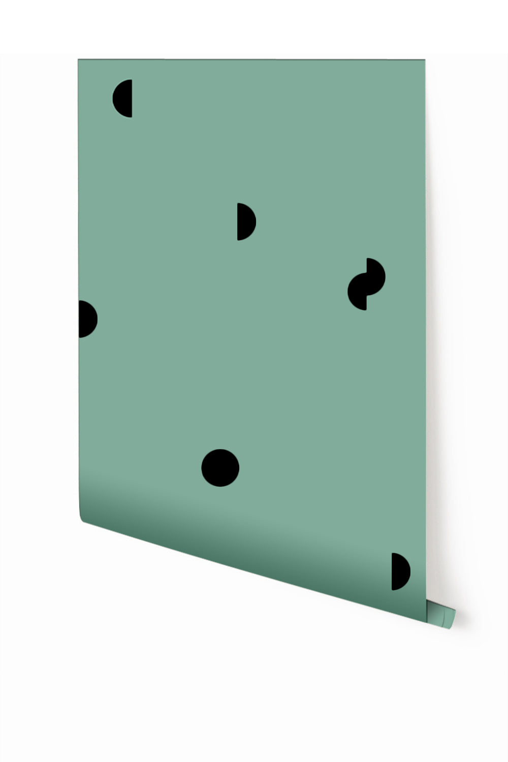 Mezzaluna© Wallpaper in Teal + Black