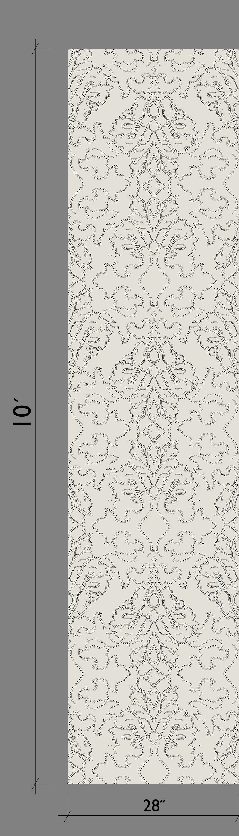 Western Damask© Wallpaper in Alabaster
