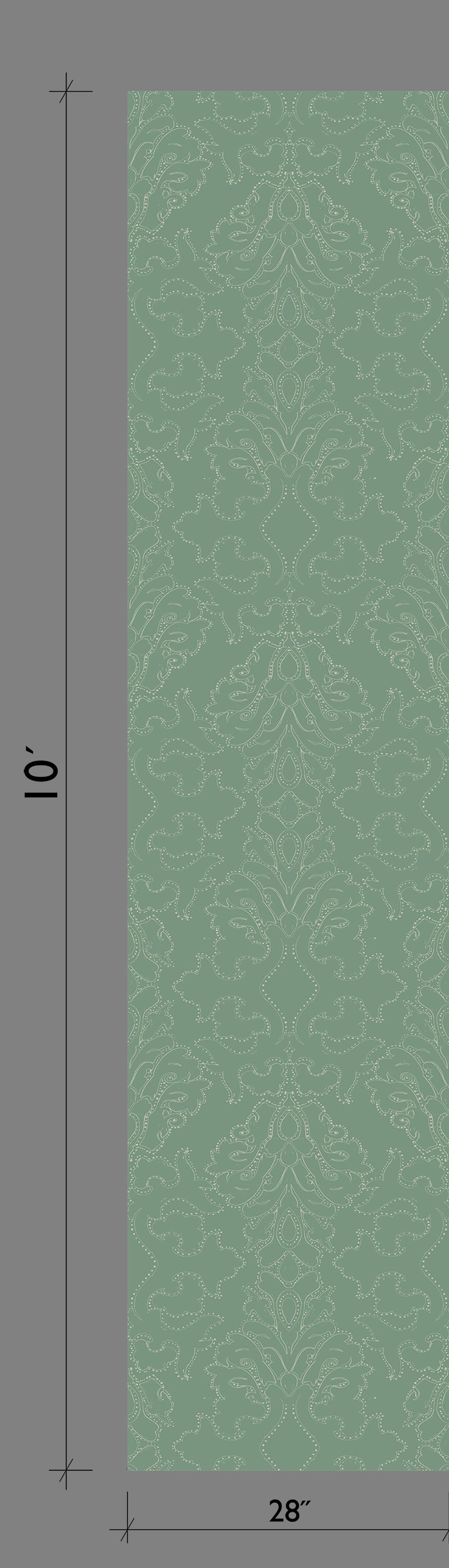 Western Damask© Wallpaper in Aloe