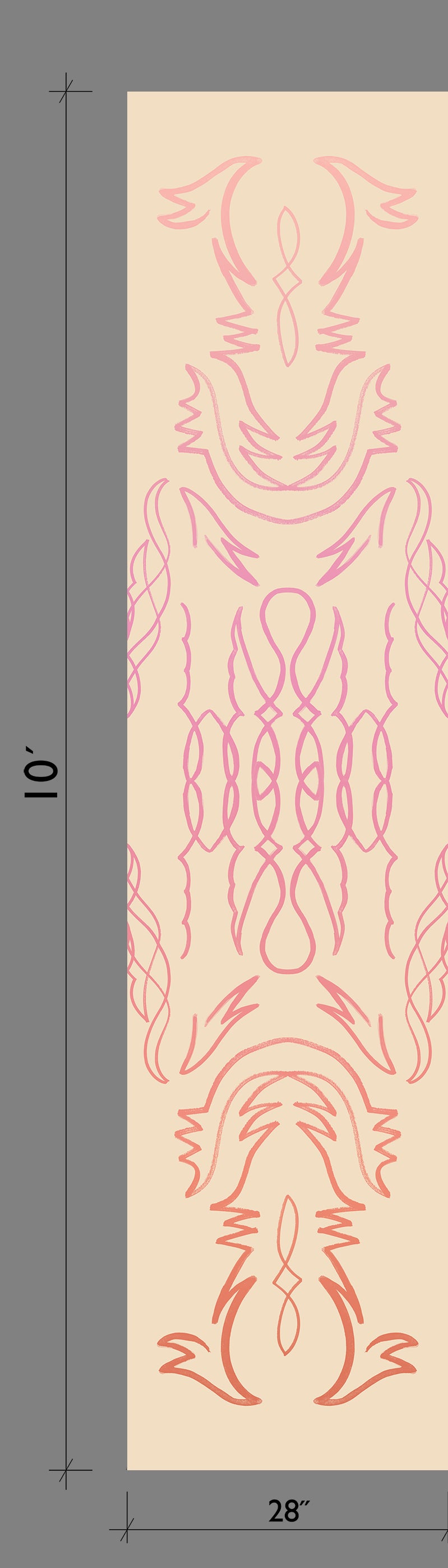 Side Saddle© Wallpaper in Antique Rose