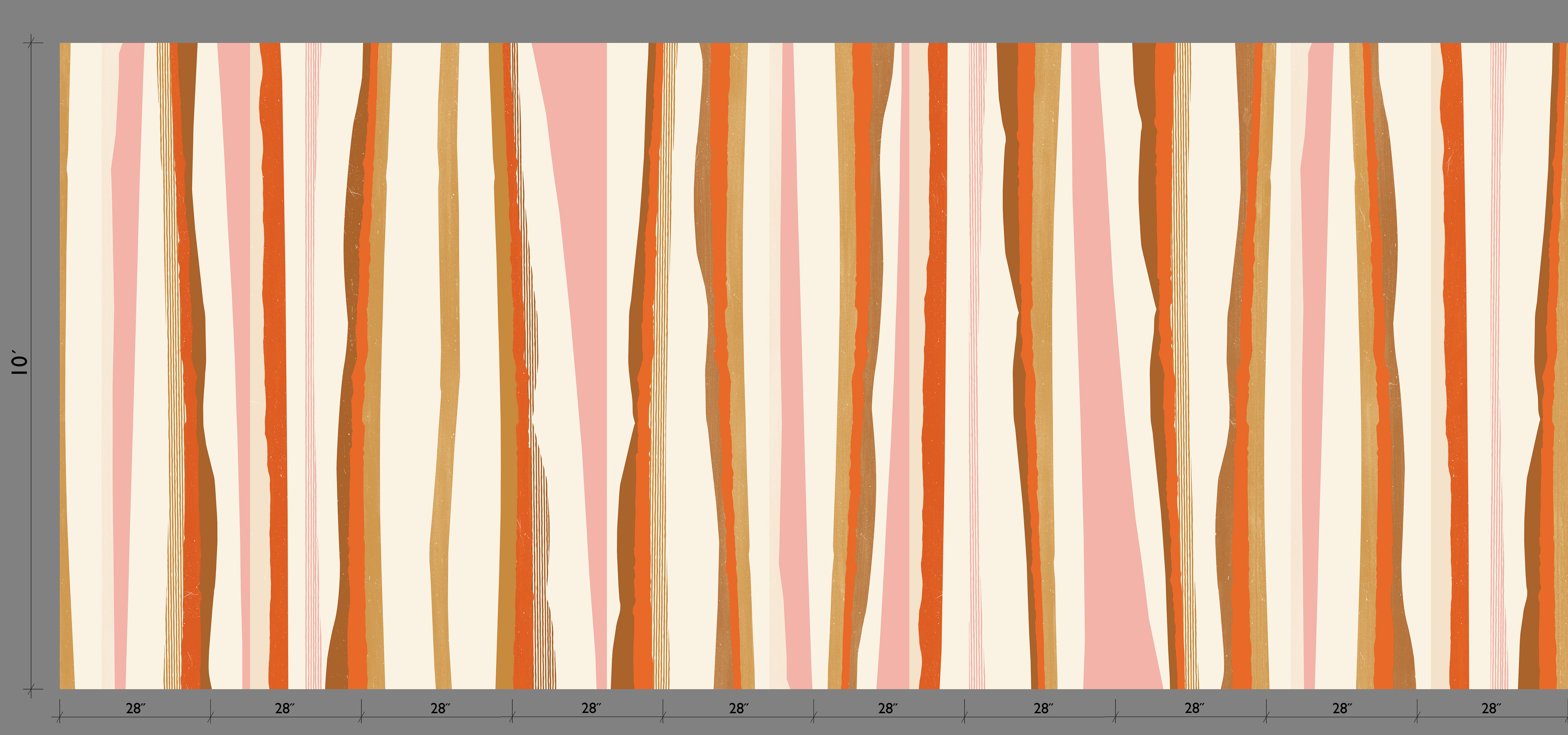 Longitude© Mural Wallpaper in Aperol