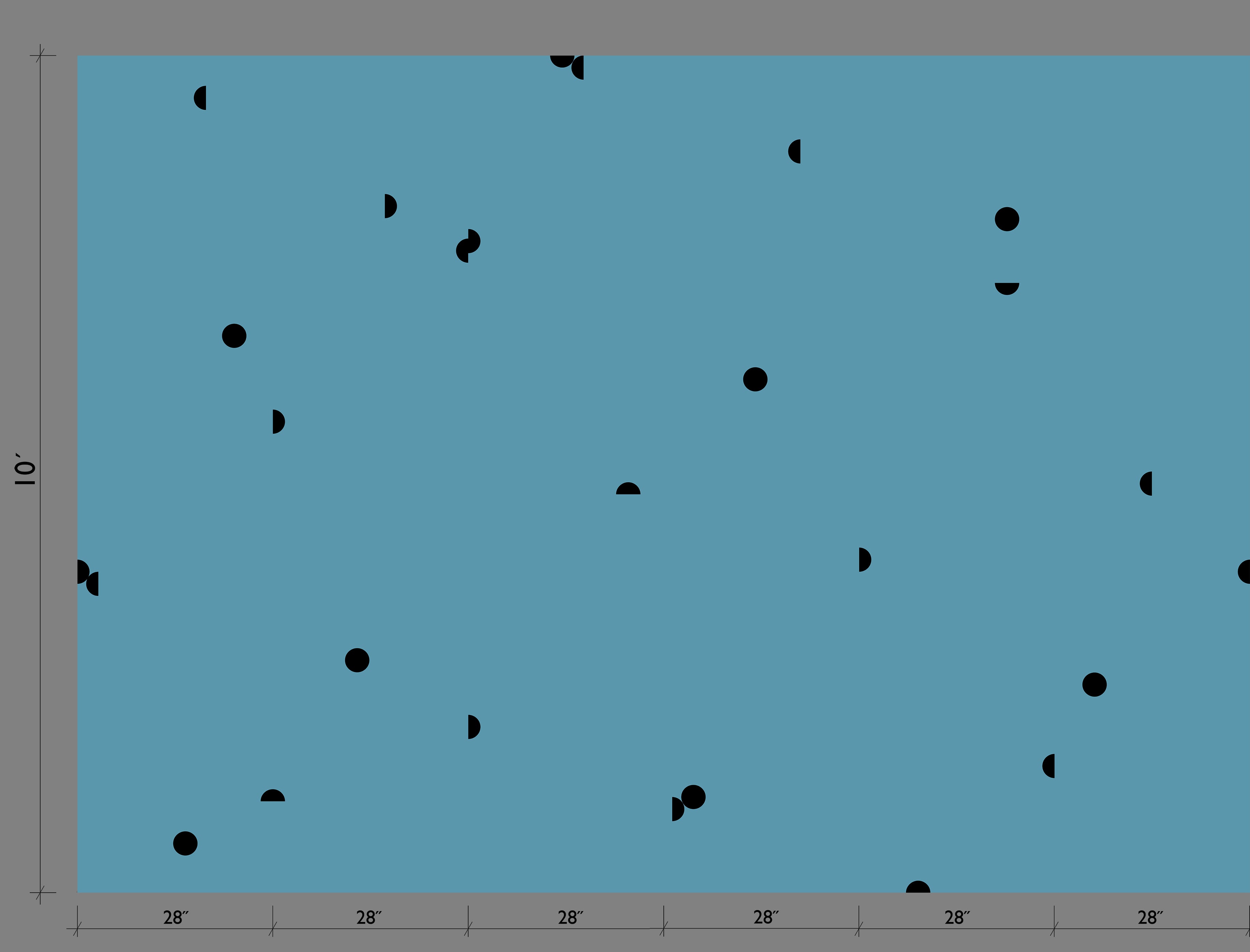 Mezzaluna© Wallpaper in Aqua Net + Black