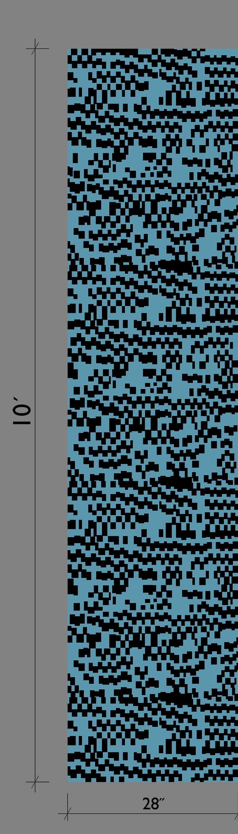 Pixel© Wallpaper in Aqua Net + Black